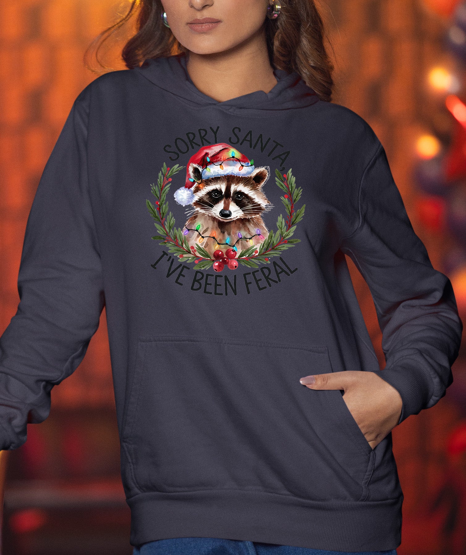 Sorry Santa, I’ve Been Fereal — Christmas Themed Quote for Festive DIY Creations, Holiday Cheer Gift Idea Hoodie