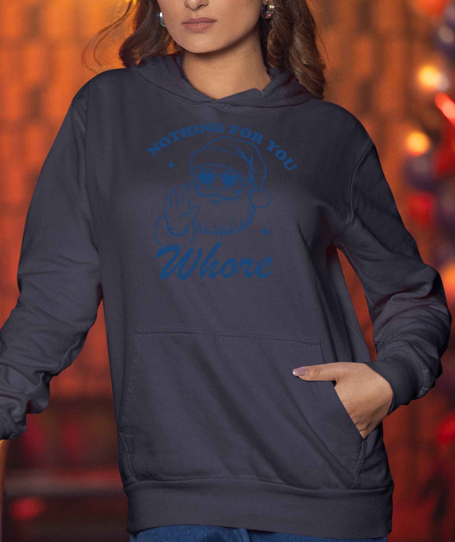 Cozy Christmas Village Scene – Snowy Night, Festive Holiday Artwork, Timeless Seasonal Art Hoodie
