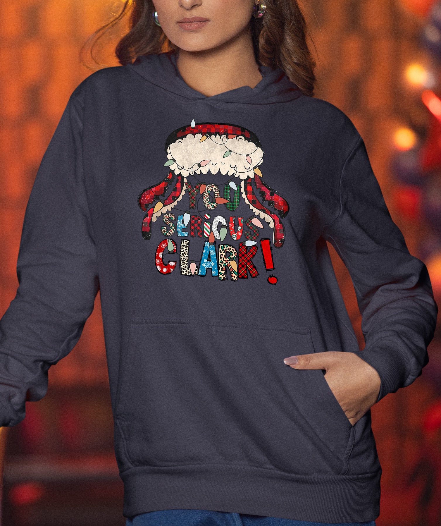Whimsical Christmas motif for festive crafting, cozy holiday pattern, yuletide inspiration, handmade vibe, cheerful seasonal element Hoodie