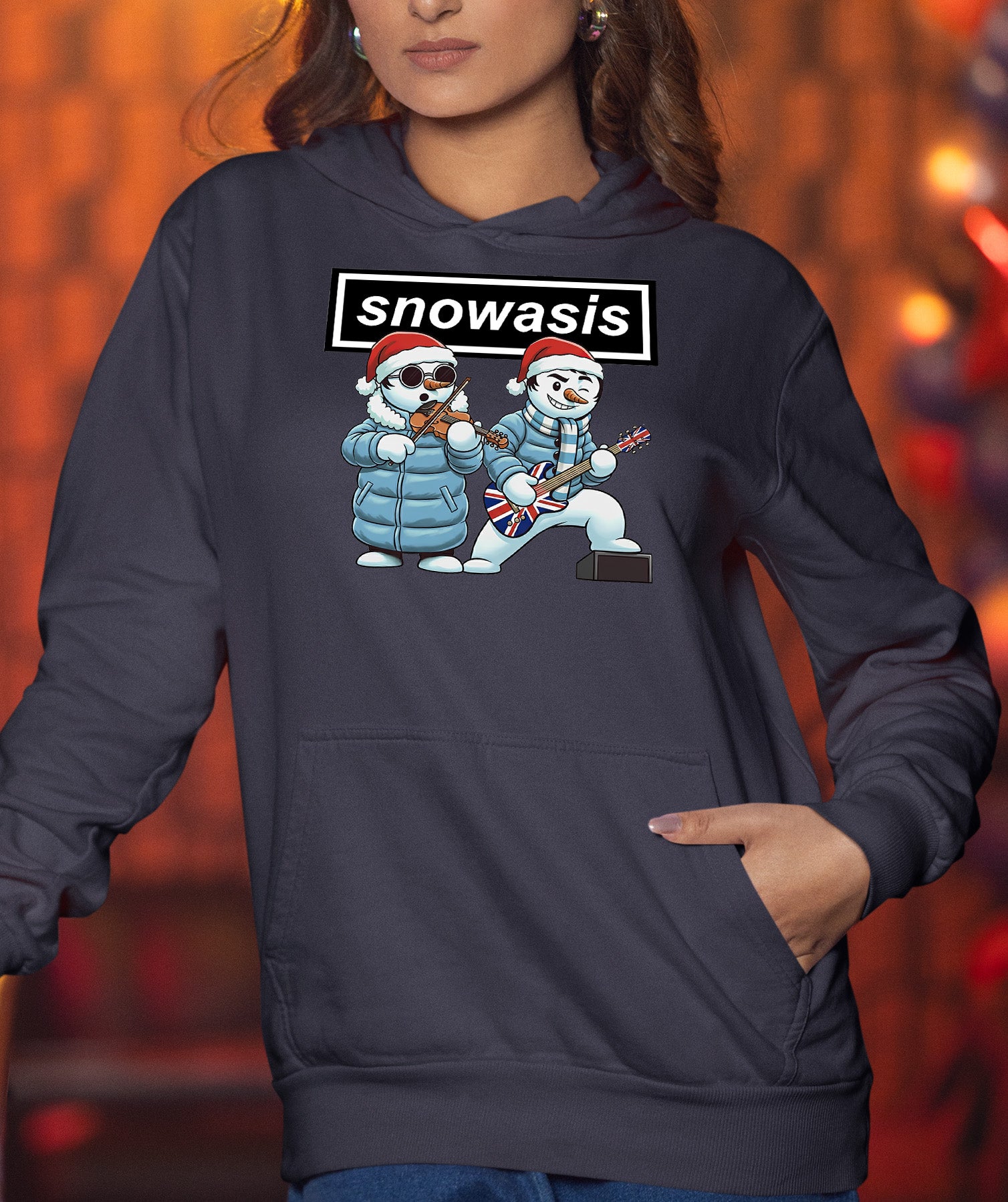 Snowasis Guitar and Violin Christmas Keepsake Gift for Music Lovers Hoodie