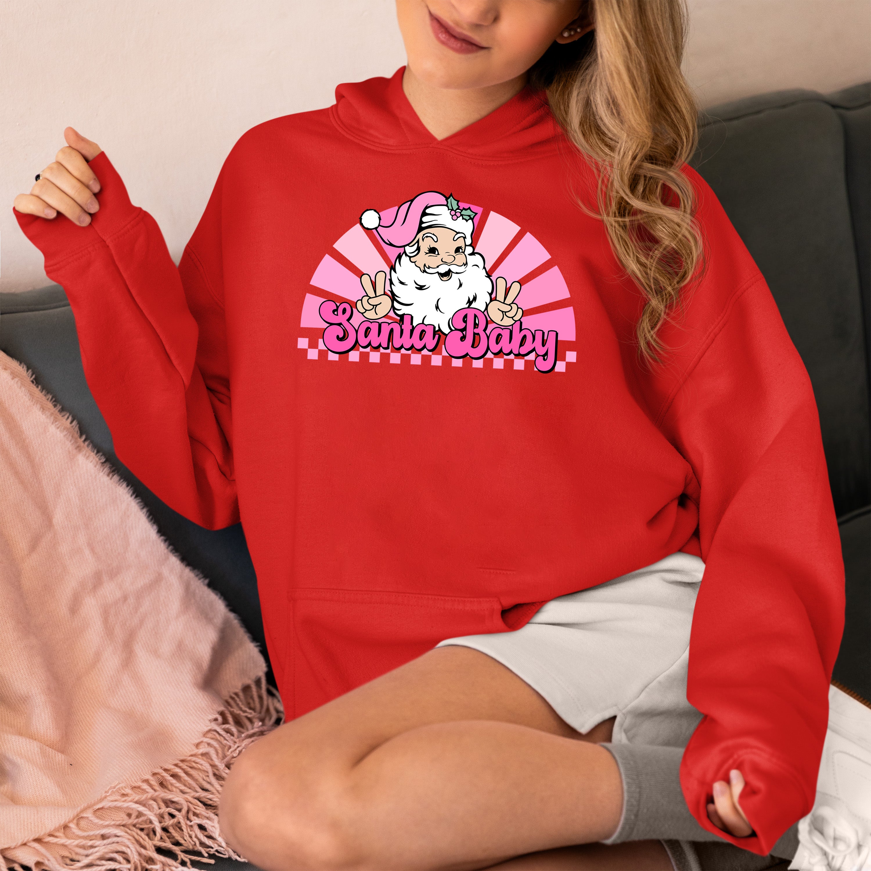 Santa Baby Peace Christmas Theme – Festive Holiday Cheer for Christmas Eve & Seasonal Keepsake Hoodie