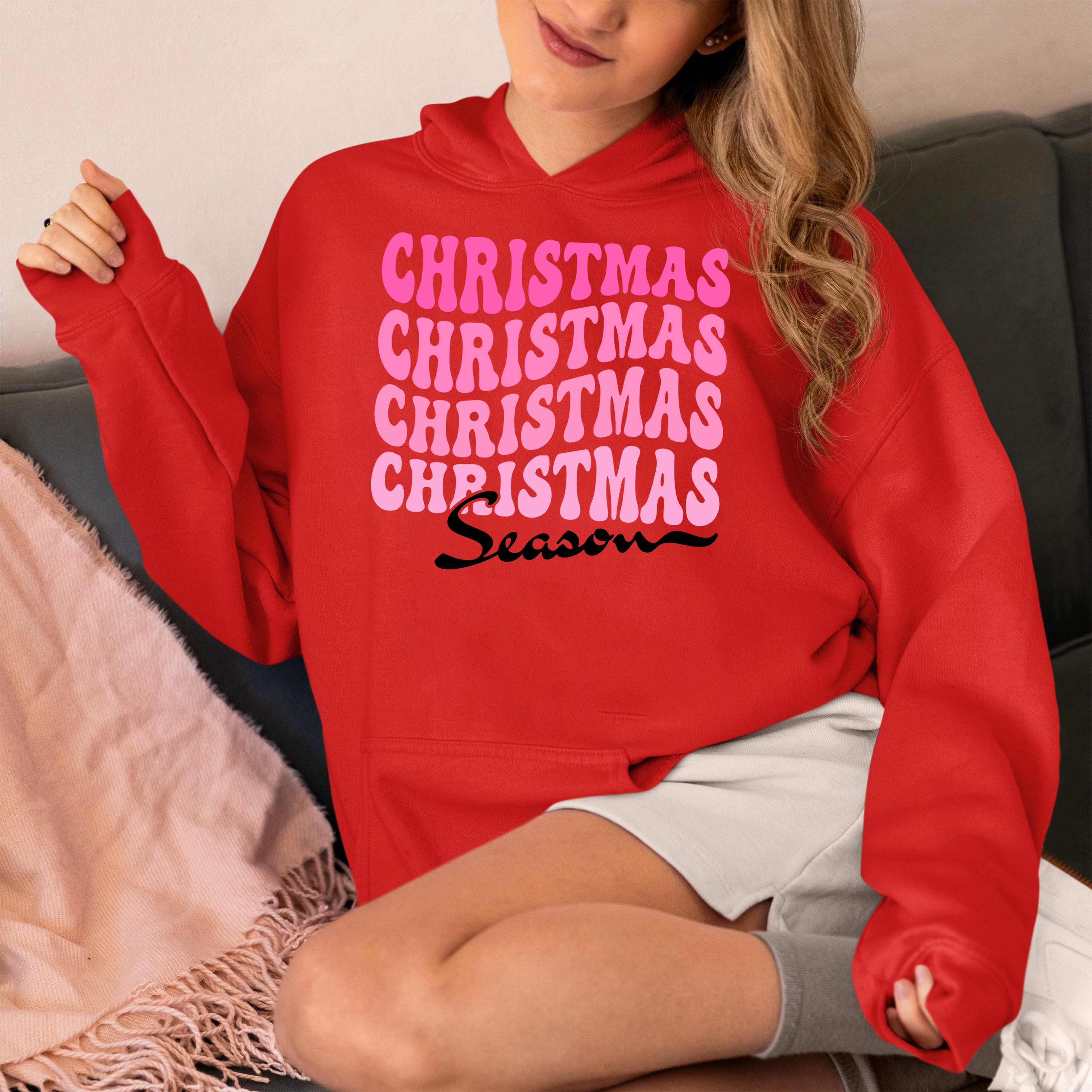 Christmas Season Inspired Artwork for Holiday Home | Festive Canvas Art Gift Idea Hoodie