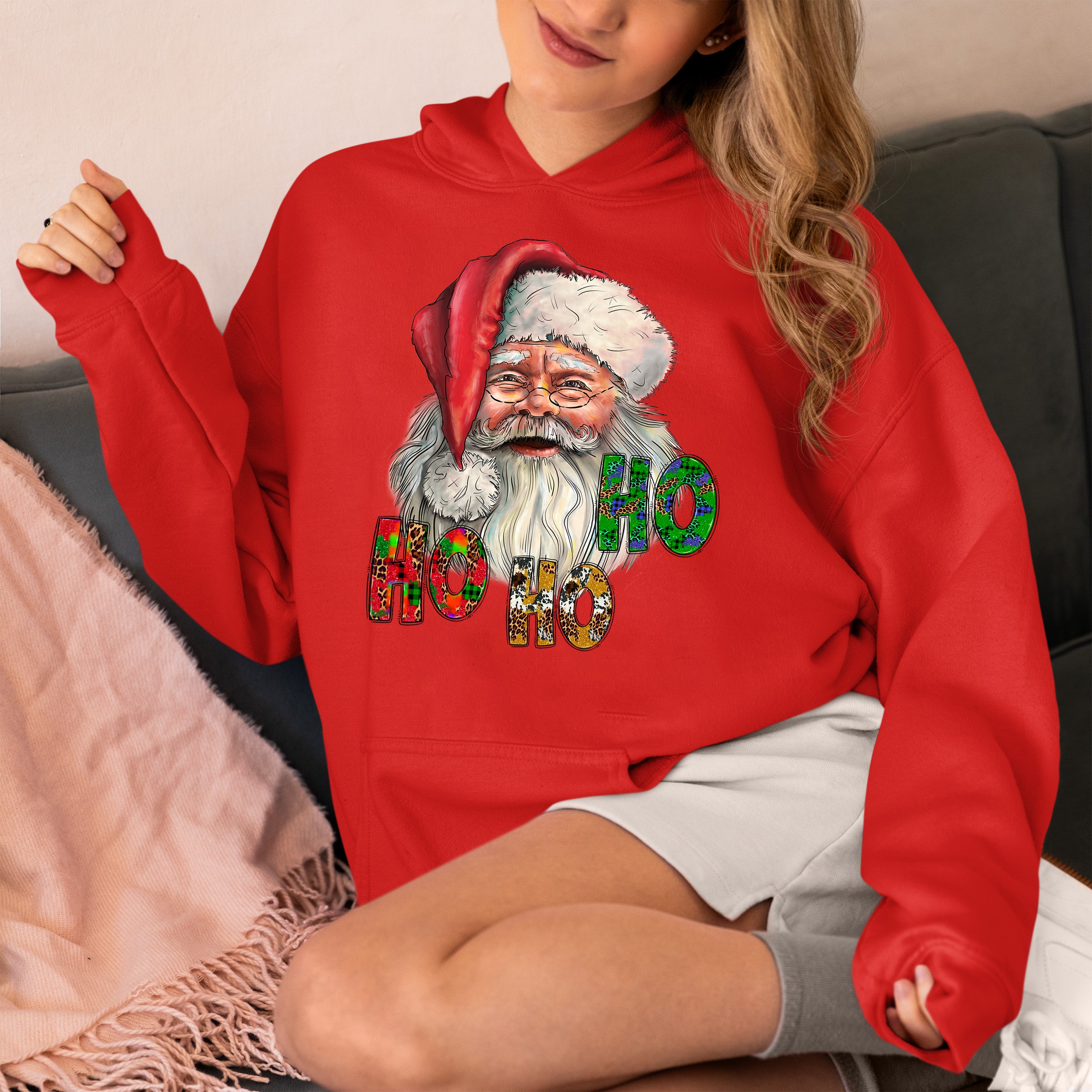 Ho Ho Ho Santa Christmas Festive Holiday Keepsake Gift Idea Hoodie
