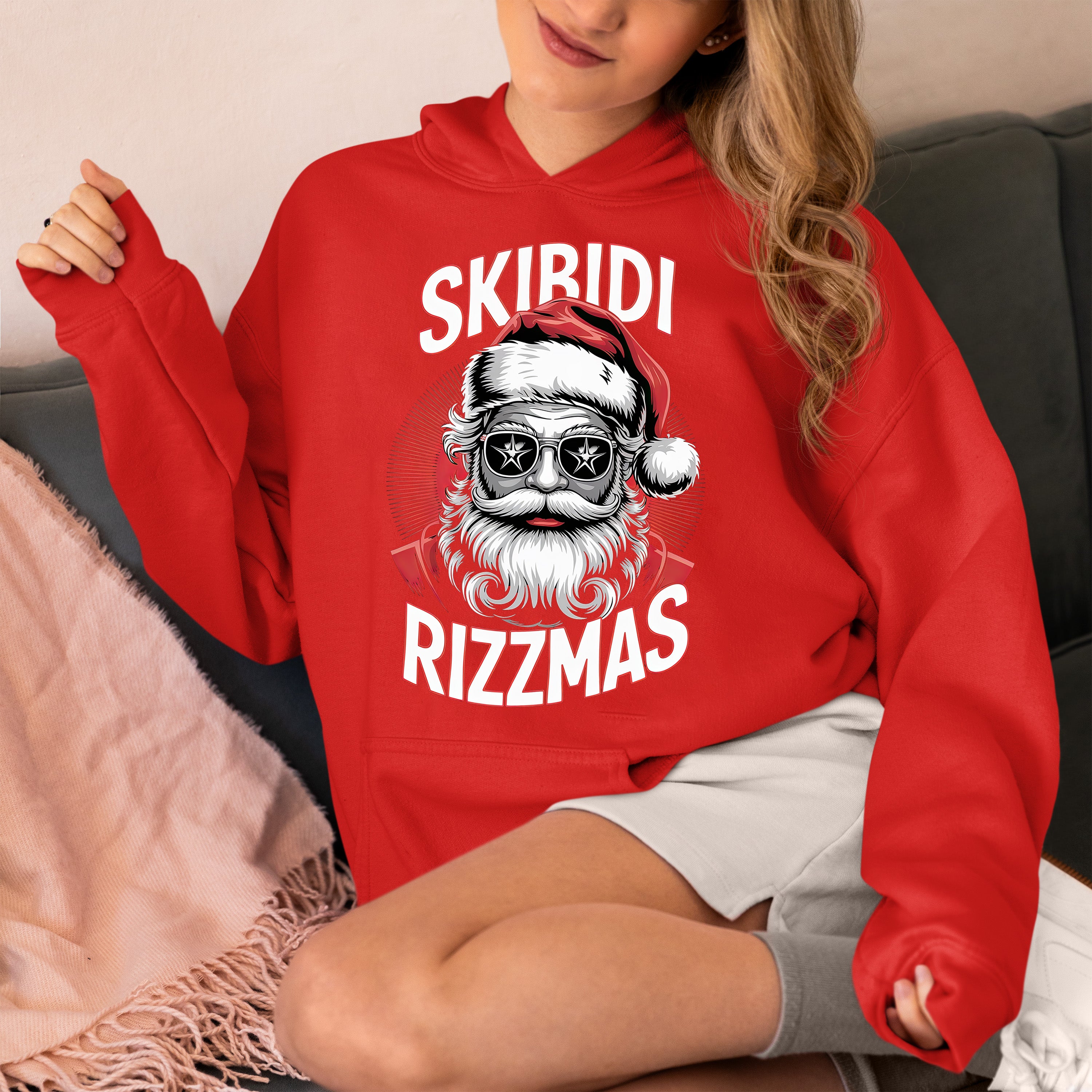 Skibidi Rizzmass Grovey Santa Christmas Spirit Gift Idea for Pop Culture Fans Hoodie