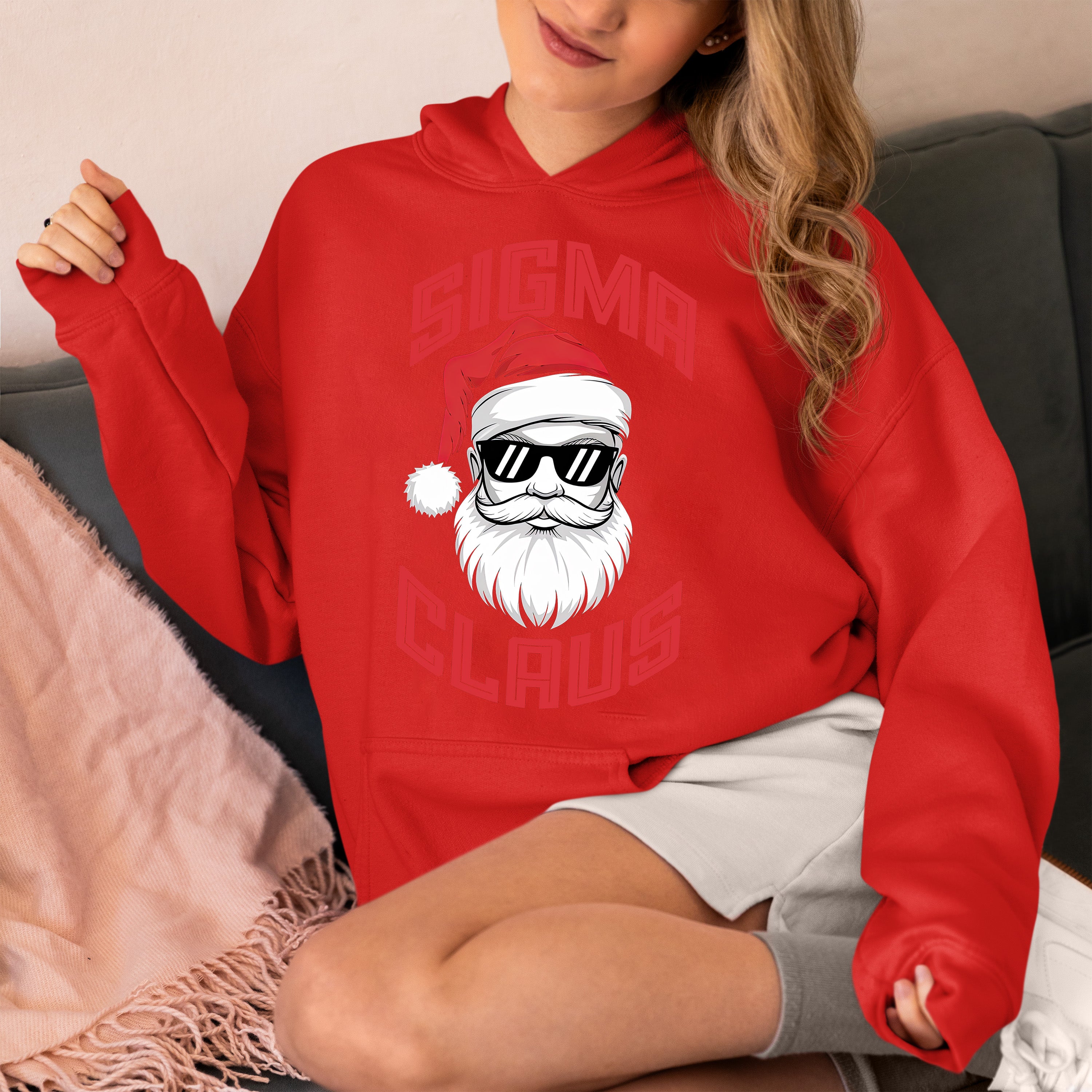 Sigma Claus Christmas Santa Illustration - Festive Holiday Artwork for Seasonal Cheer Hoodie