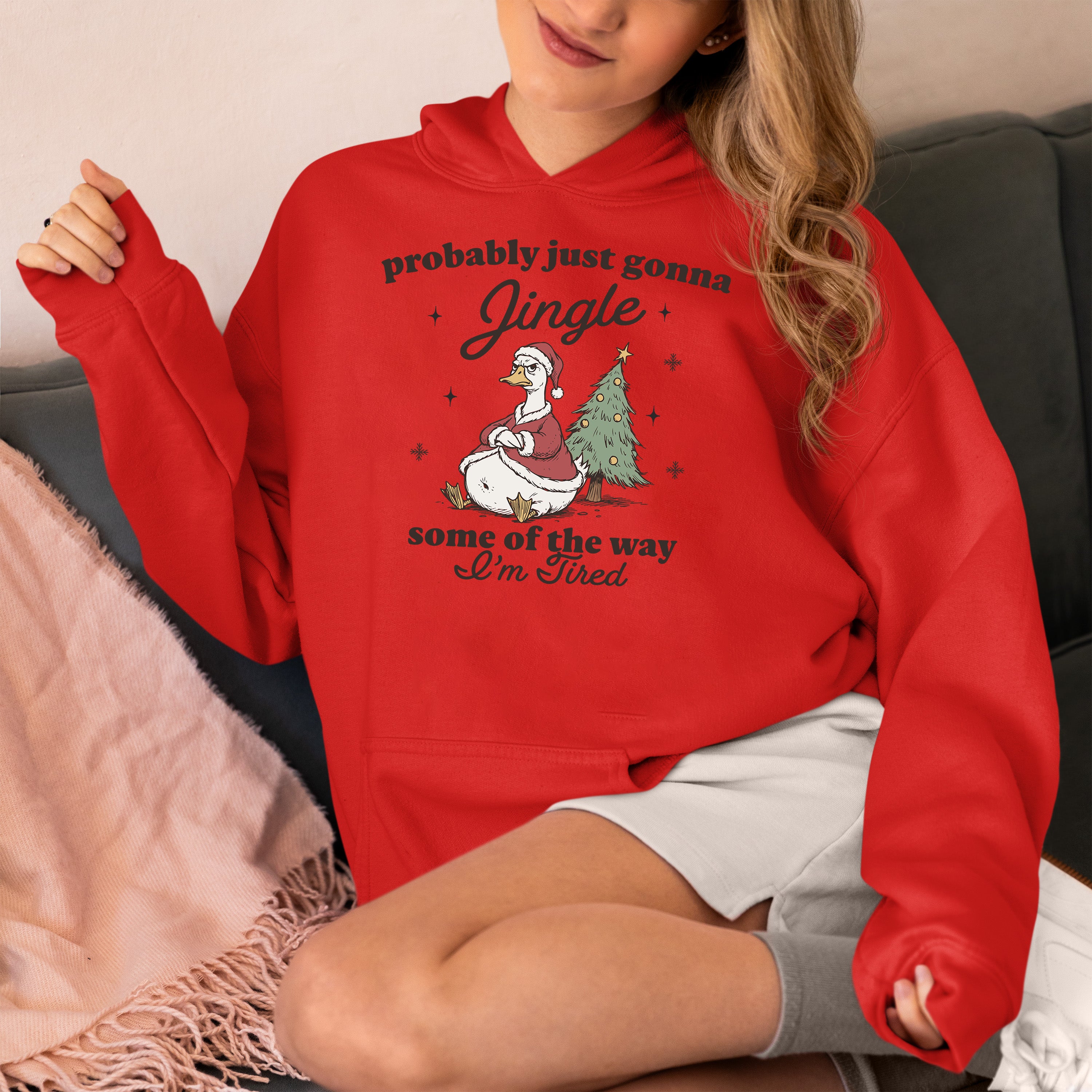 Christmas Joy Collection: Festive accessory with bell charm, sparkling red & green accents for holiday cheer, perfect gift idea, jingle Hoodie