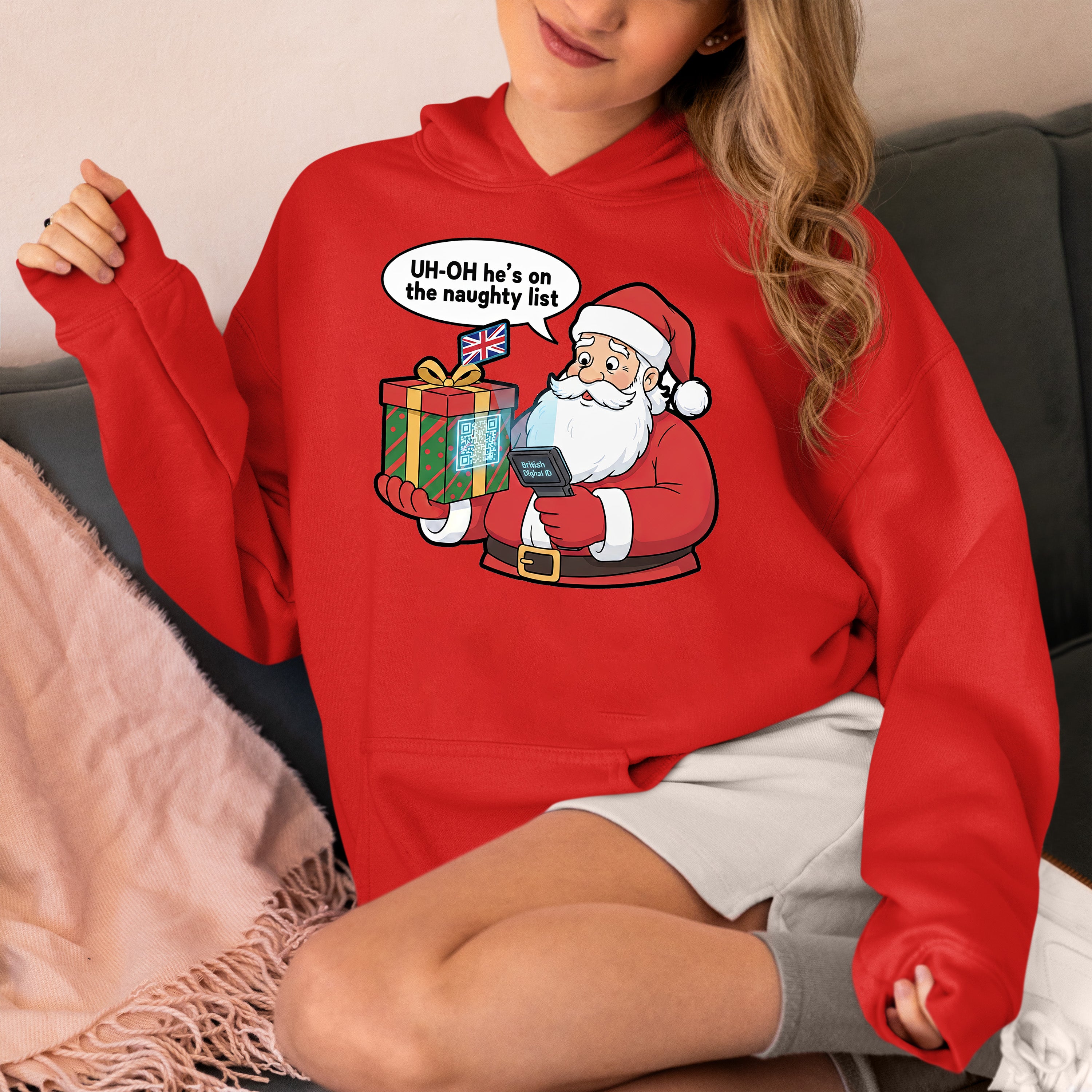 Digital ID Christmas Theme, Festive Identity Template, Holiday Branding Mockup, Editable Badge for Seasonal Greetings Hoodie