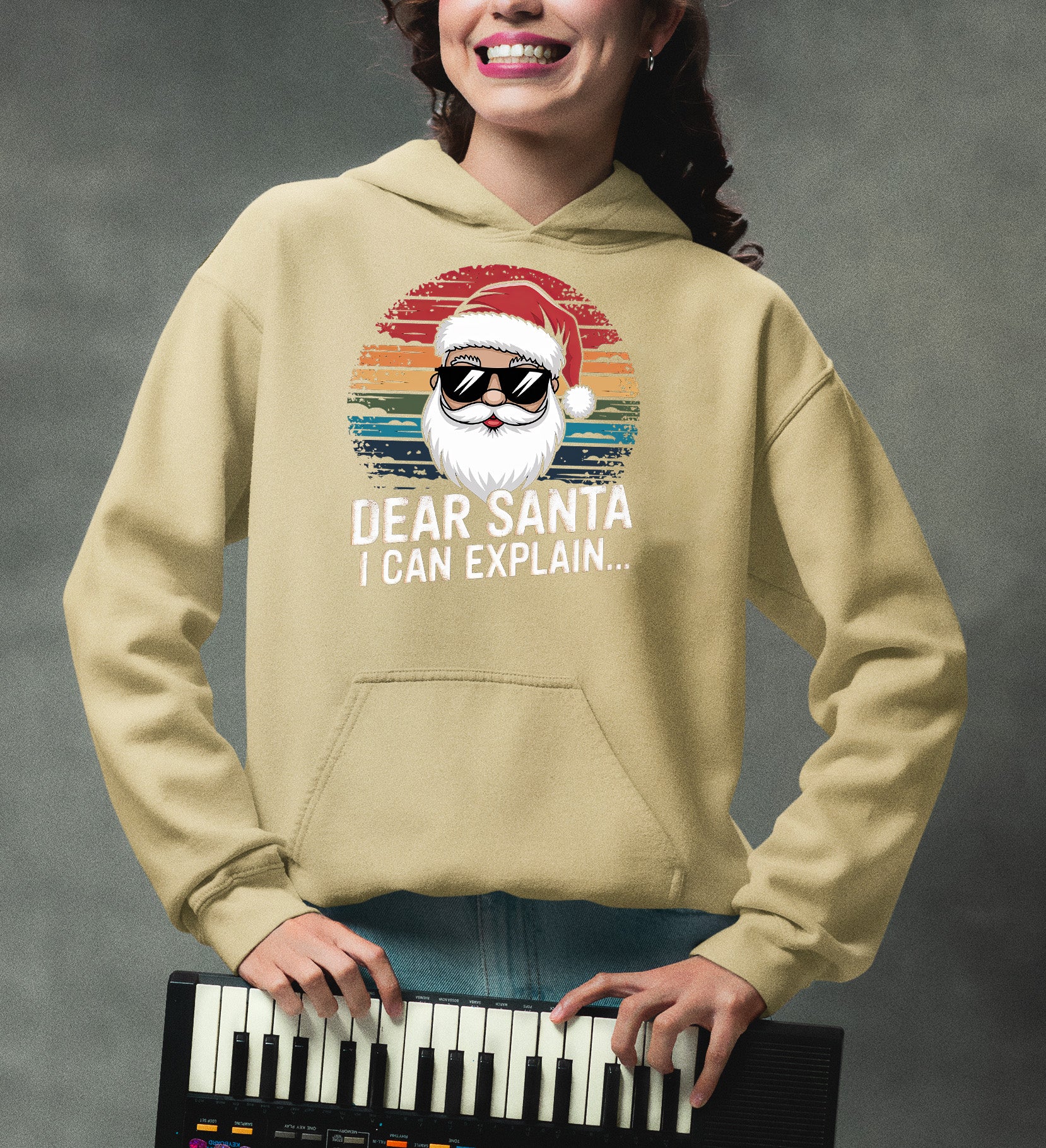 Dear Santa I Can Explain - Funny Christmas Gift Quote for Holiday Cheer & Santa Humor Hoodie