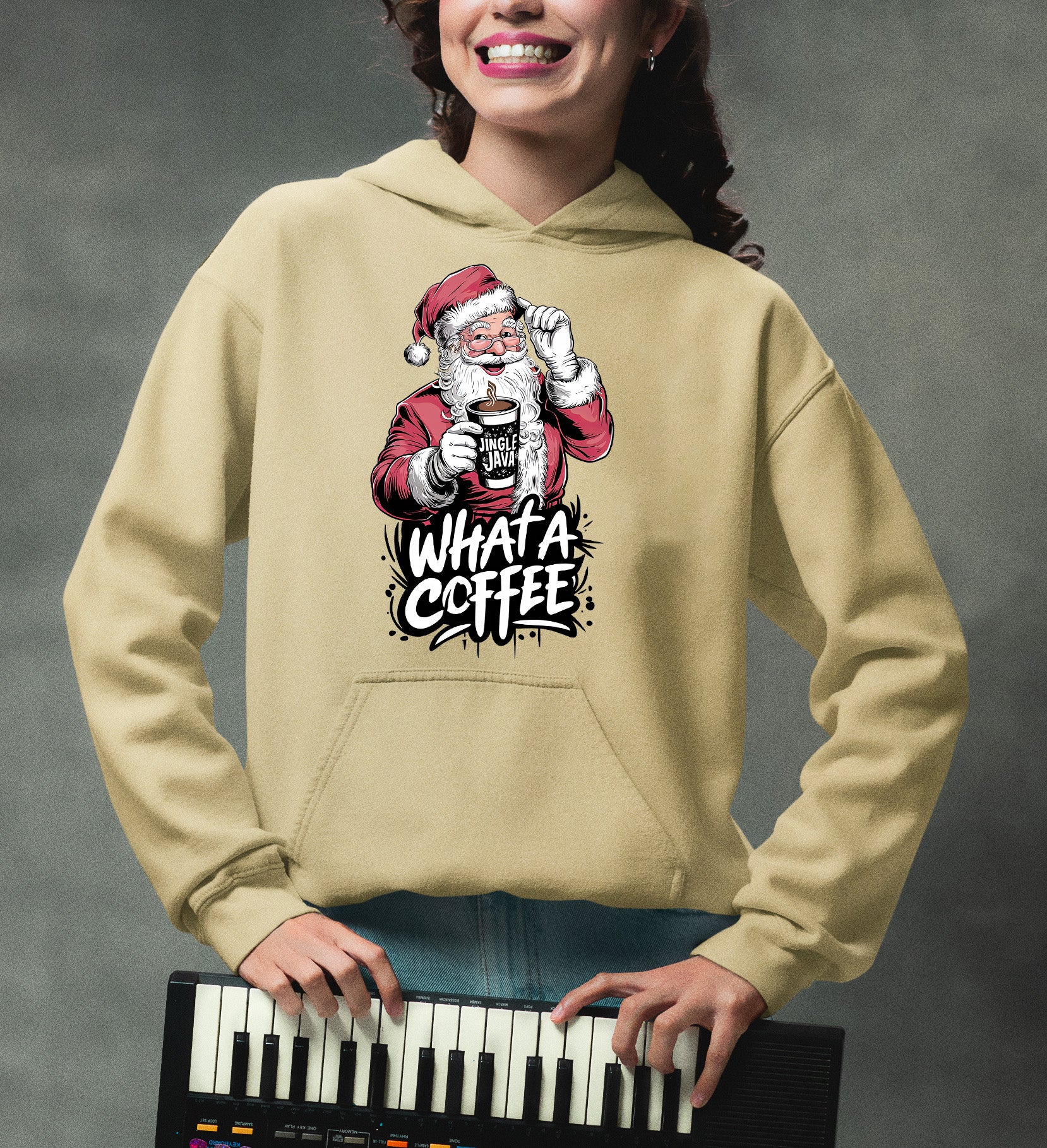 What a Coffee Christmas Mug - Festive Holiday Caffeine Quote Gift for Coffee Lovers Hoodie