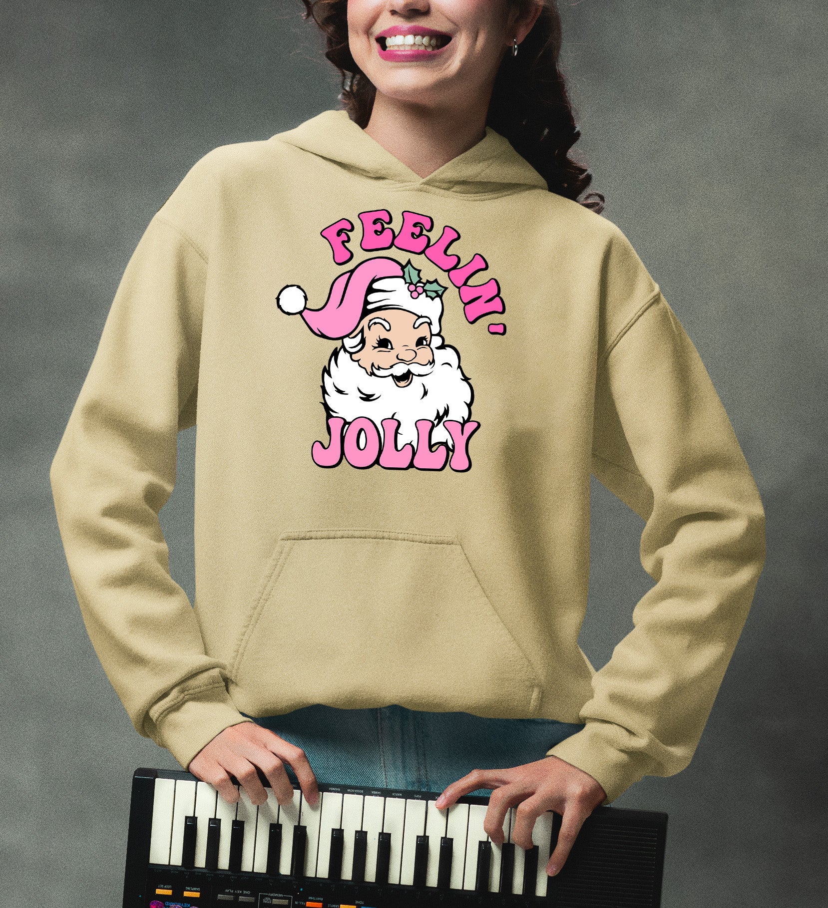 Feelin Jolly Christmas Theme for Festive Lovers - Cozy Seasonal Gift Idea Hoodie