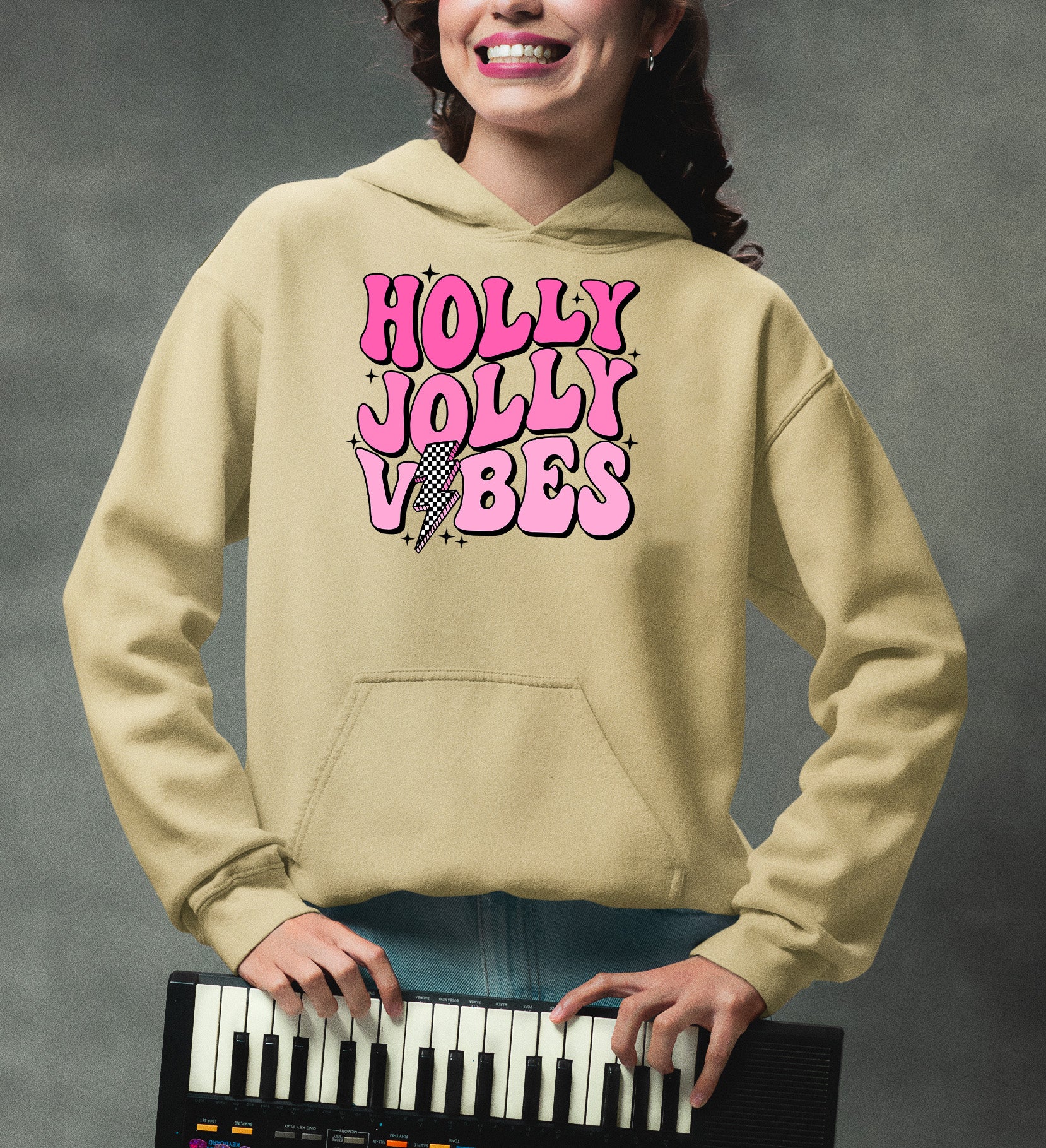 Holly Jolly Vibes Christmas Mood - Festive Seasonal Cheer, Cozy Holiday Spirit, Gift Idea for Winter Nights Hoodie
