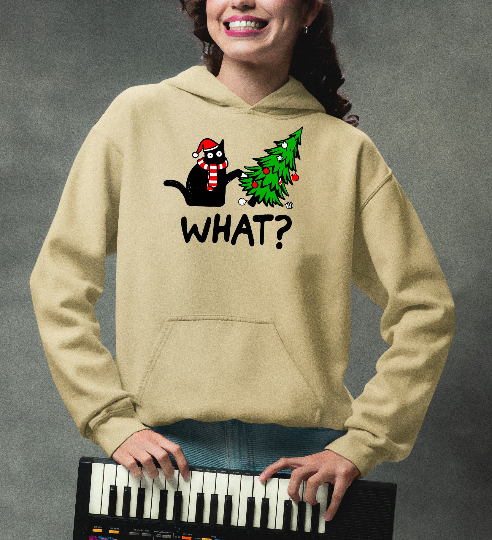 What Cat Says at Christmas - Funny Kitty Gift for Cat Lovers, Holiday Humor, Whiskers & Paws, Cozy Christmas Cheer Hoodie