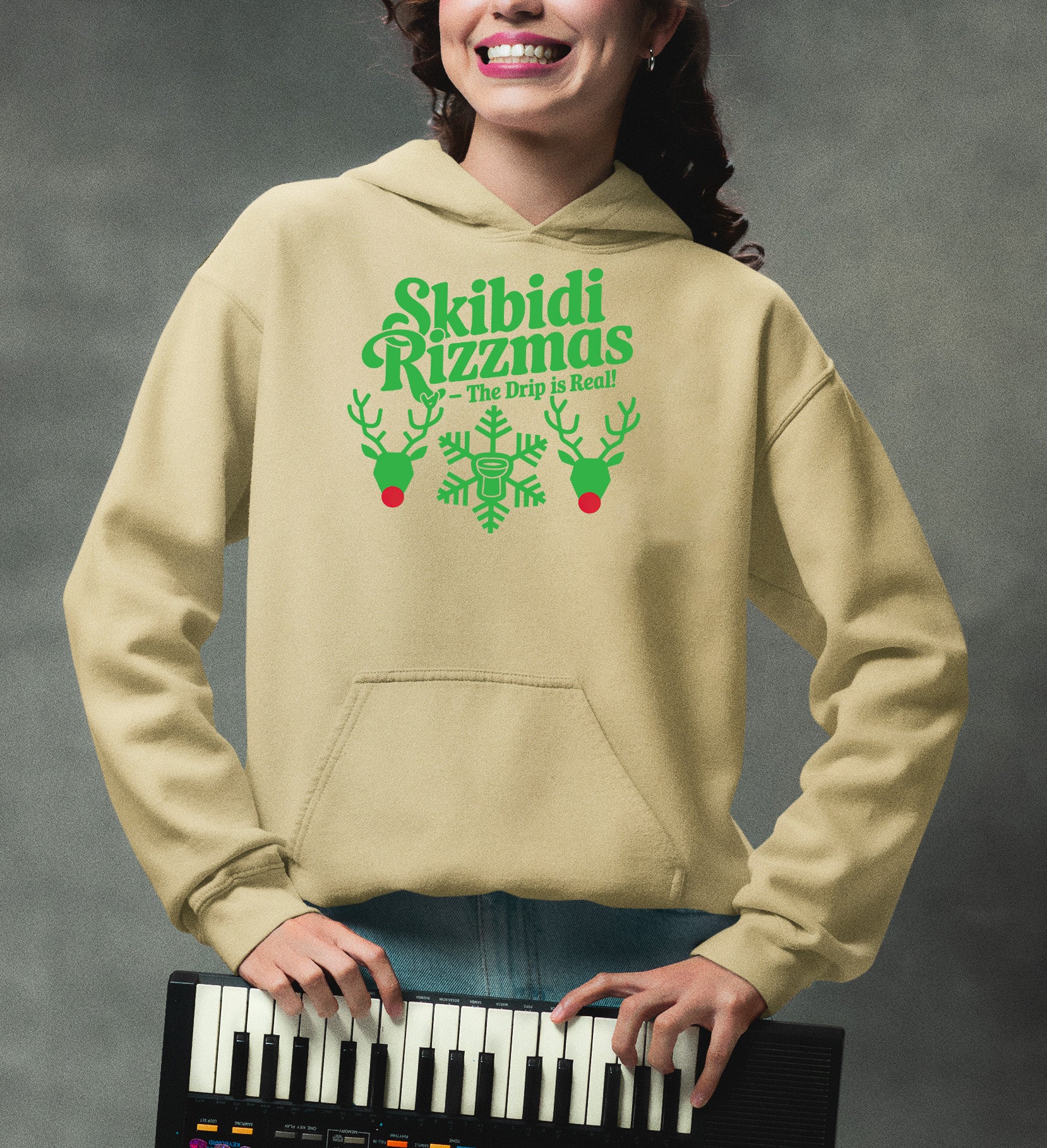 Skibidi Rizzman Christmas Character - Festive Holiday Cheer for Fans, Whimsical Seasonal Gift Idea Hoodie