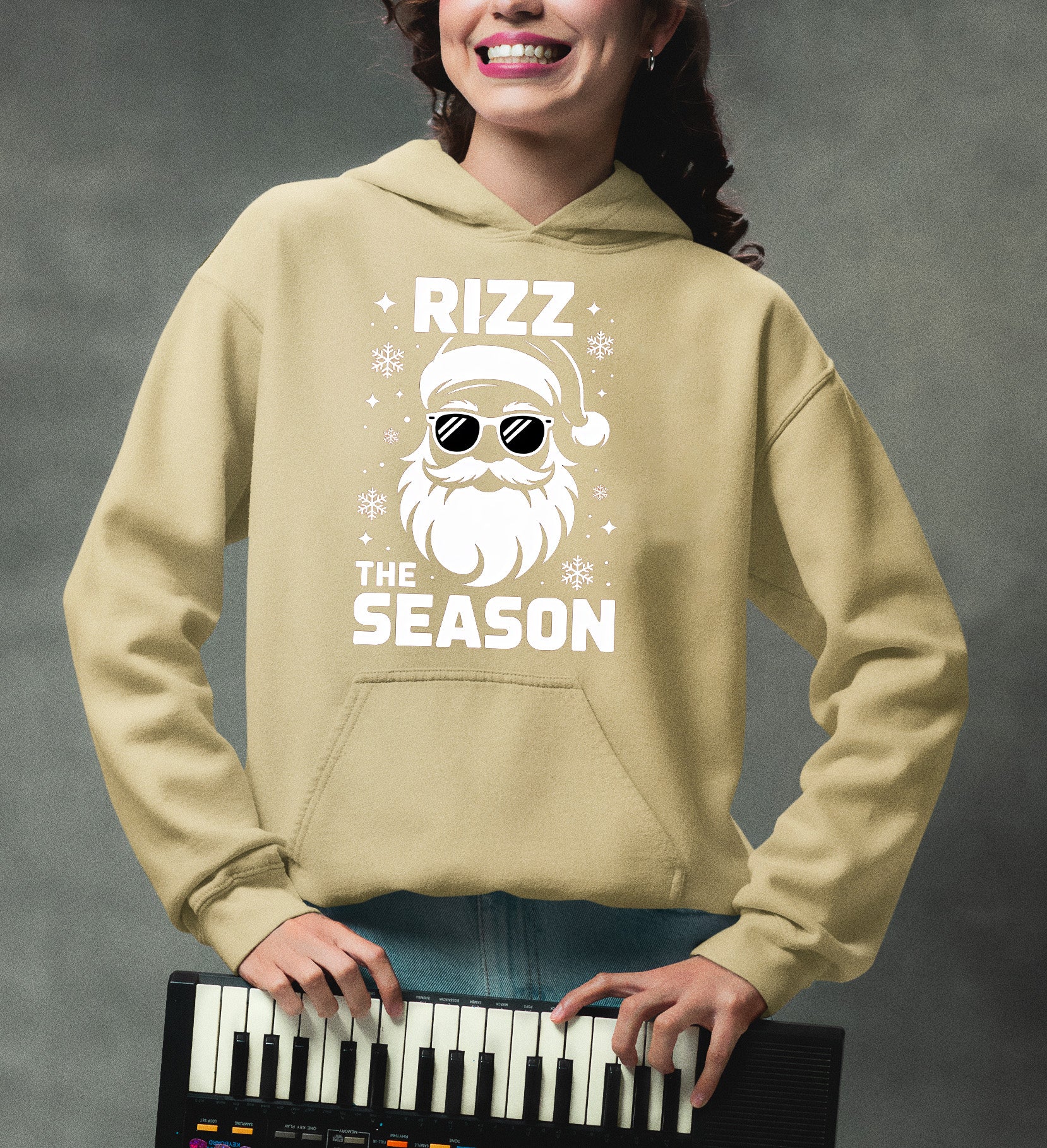 Rizz the Season Christmas Collectible, Handmade Holiday Treasure, Festive Seasonal Character for Gift or Display Hoodie