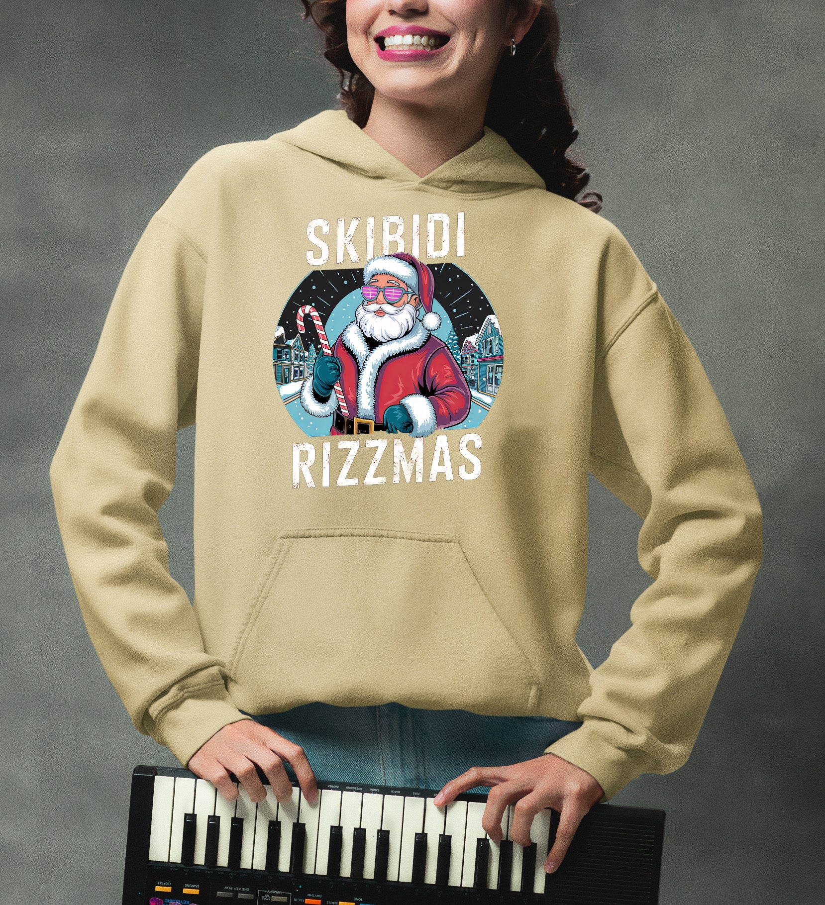 Skibidi Rizzman Santa Christmas Edition - Hilarious Pop Culture Gift Idea for Holidays, Festive Cheer Hoodie