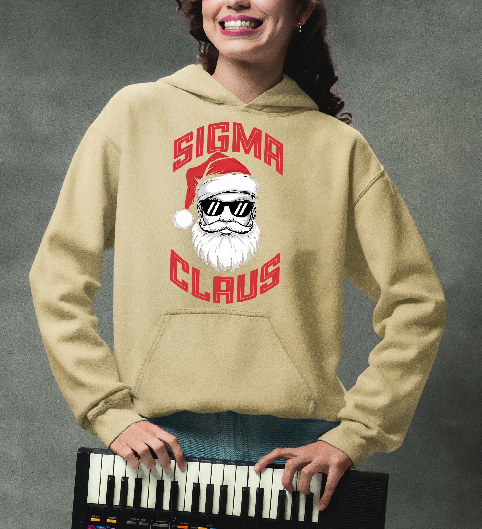Sigma Claus Christmas Santa Illustration - Festive Holiday Artwork for Seasonal Cheer Hoodie