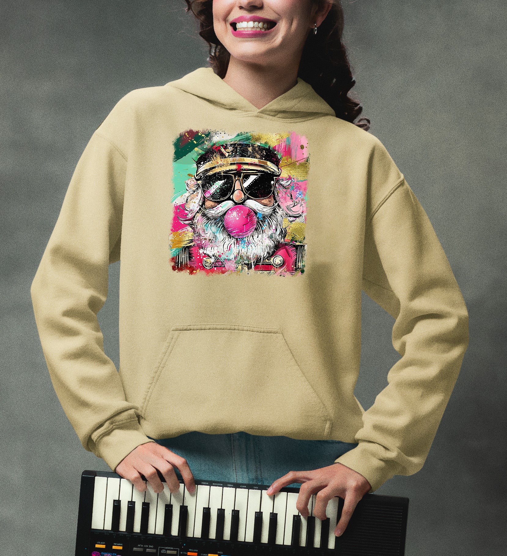 Santa Bubblegum Christmas Collectible - Holiday Gift for Santa Lovers, Festive Seasonal Item Hoodie