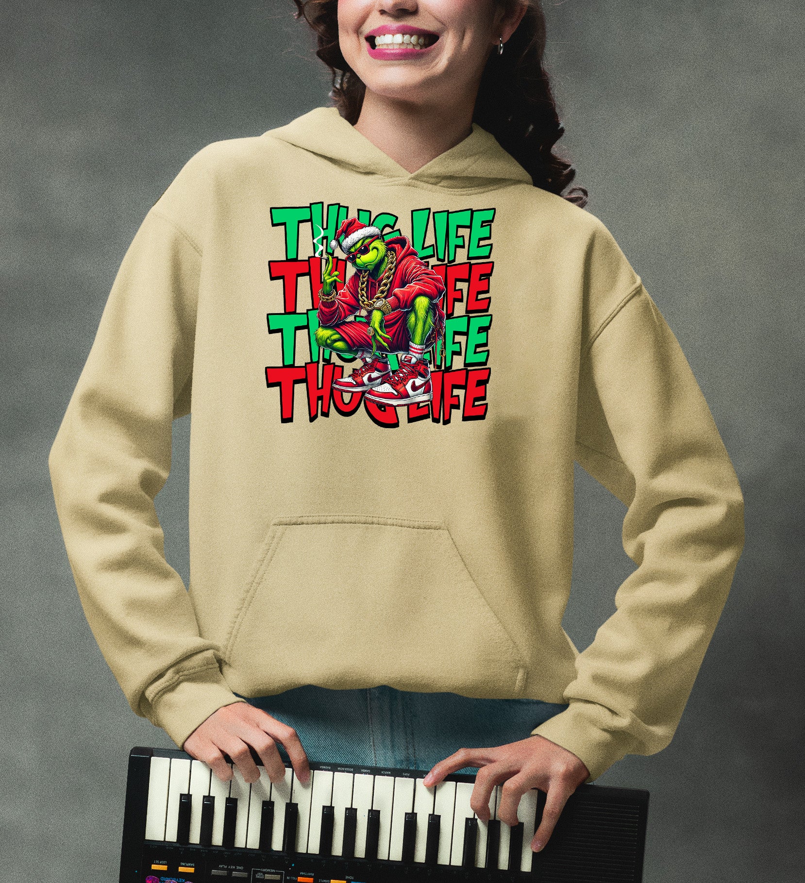 Christmas Thug Life x3 Graphic Artwork – Festive Holiday Humor for the Season Hoodie