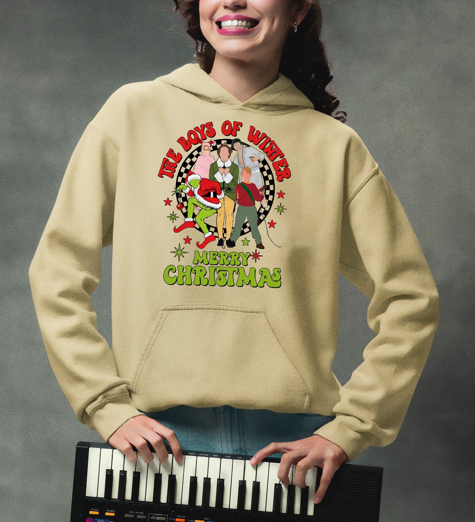 The Boys of Winter - Festive Christmas Theme for Him, Snowy Night Spirit, Holiday Gift Idea Hoodie