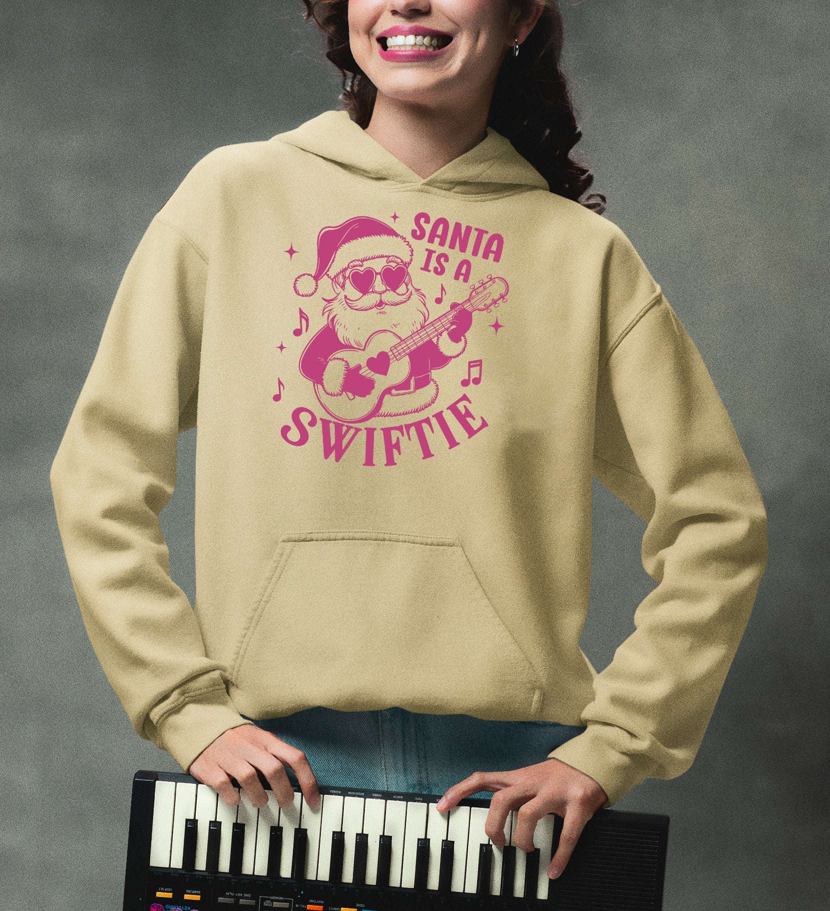 Santa is a Swiftie Christmas Gift Idea for Music Lovers - Festive Santa Theme, Holiday Joy Hoodie