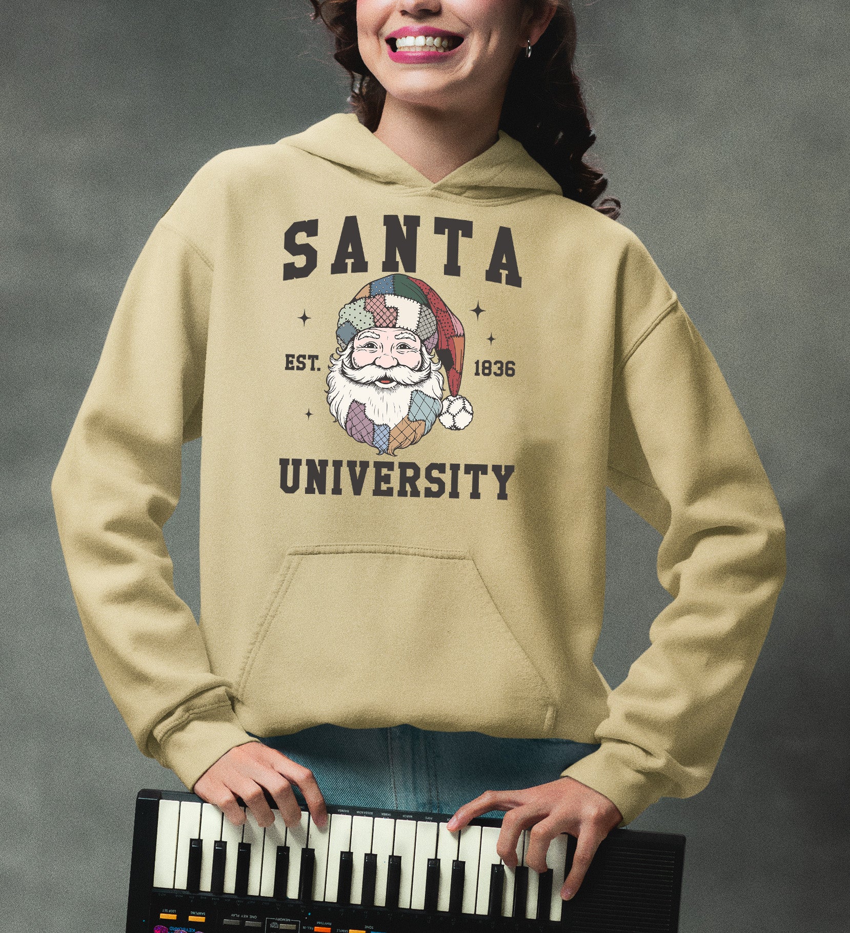 Santa University Christmas Collection, Santa Claus Gift, North Pole Education Theme, Festive Holiday Cheer Hoodie