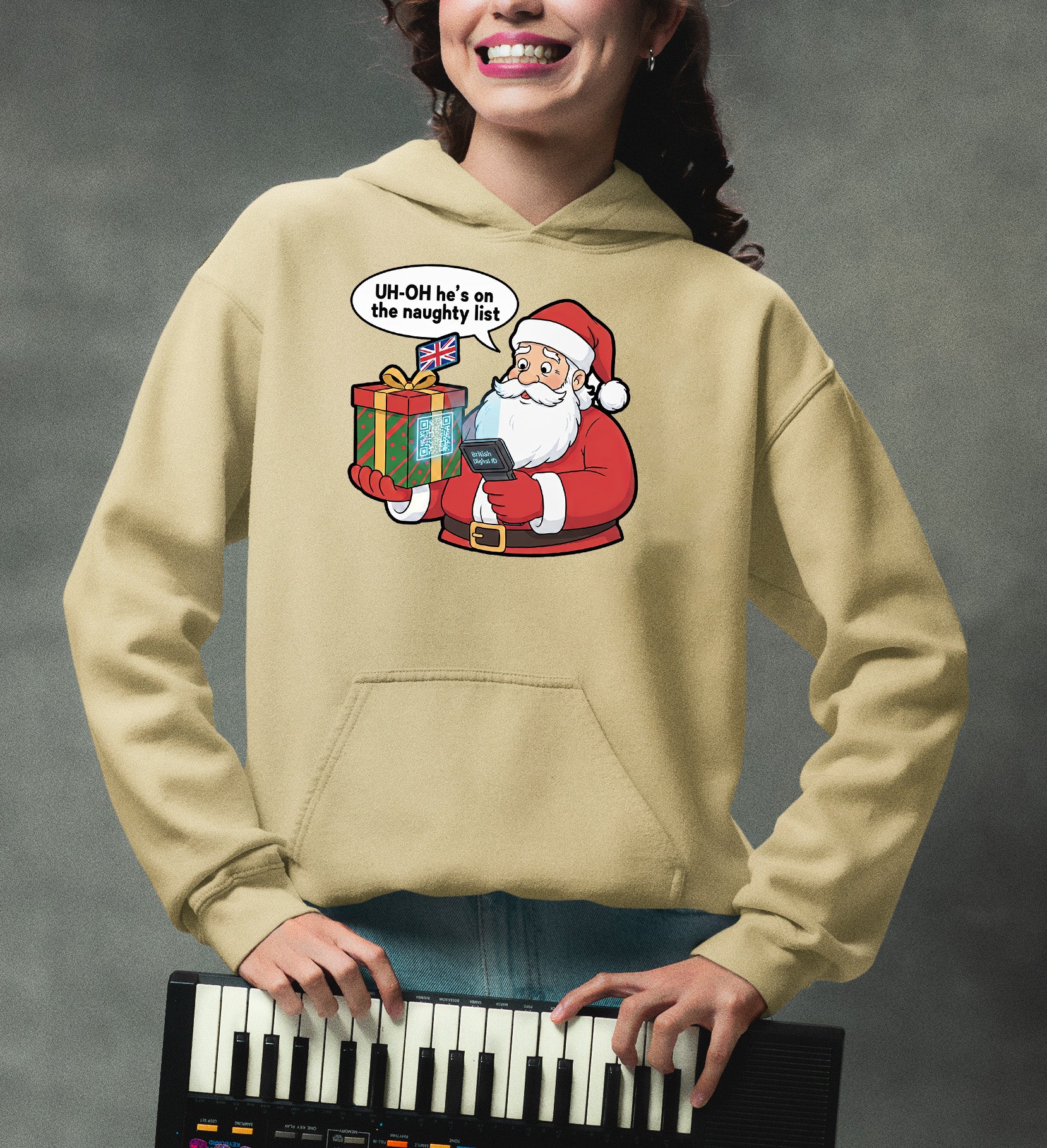 Digital ID Christmas Theme, Festive Identity Template, Holiday Branding Mockup, Editable Badge for Seasonal Greetings Hoodie