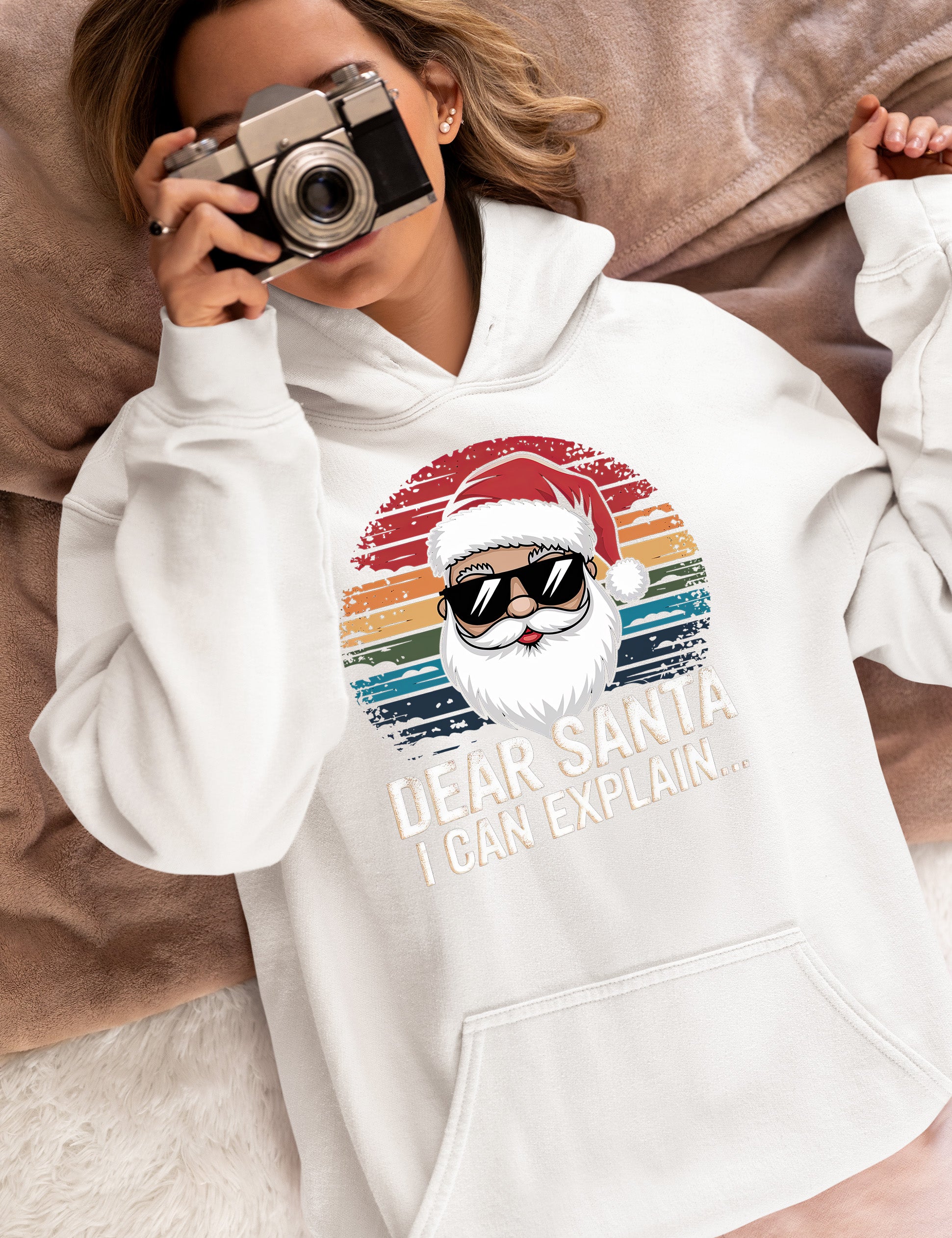 Dear Santa I Can Explain - Funny Christmas Gift Quote for Holiday Cheer & Santa Humor Hoodie
