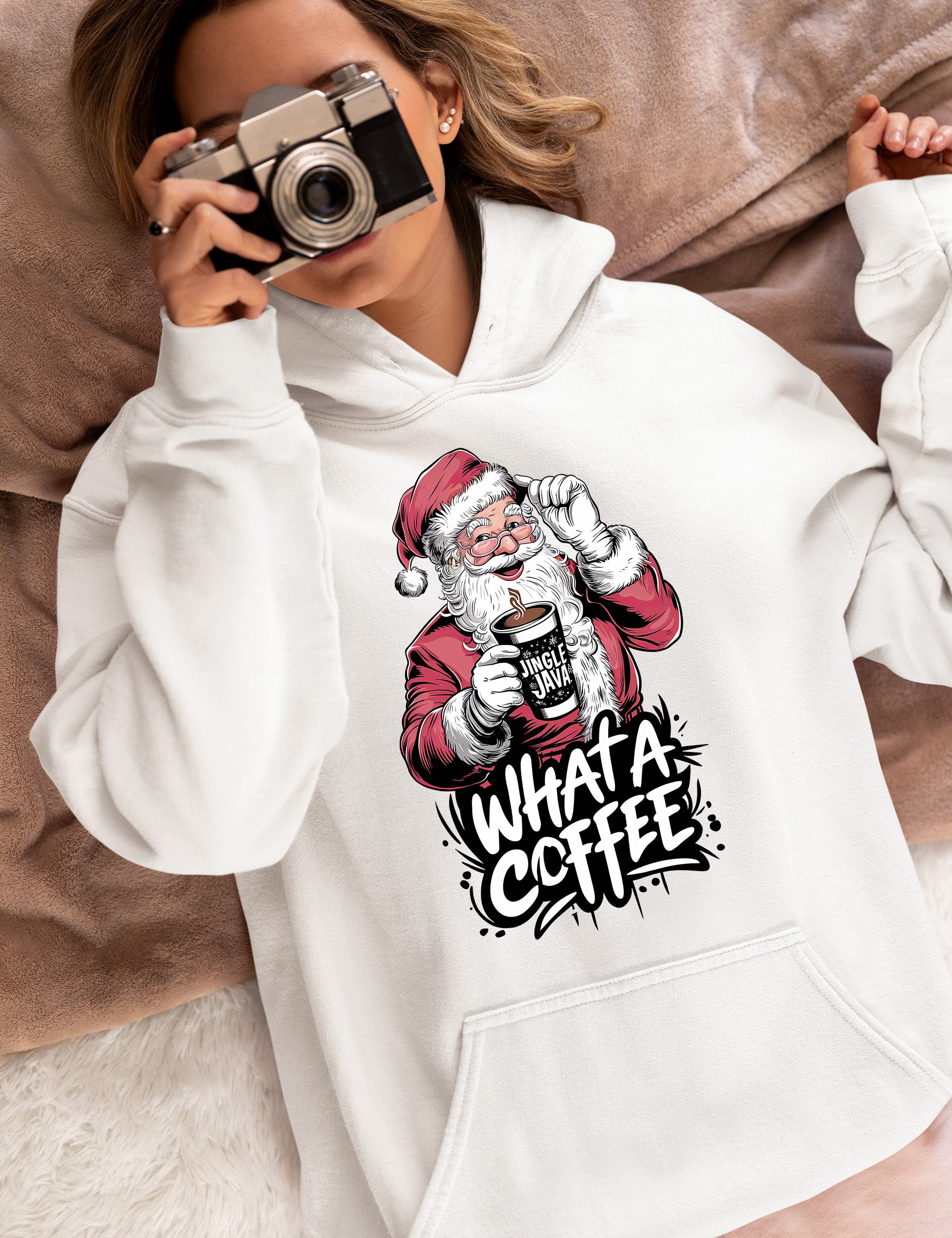 What a Coffee Christmas Mug - Festive Holiday Caffeine Quote Gift for Coffee Lovers Hoodie