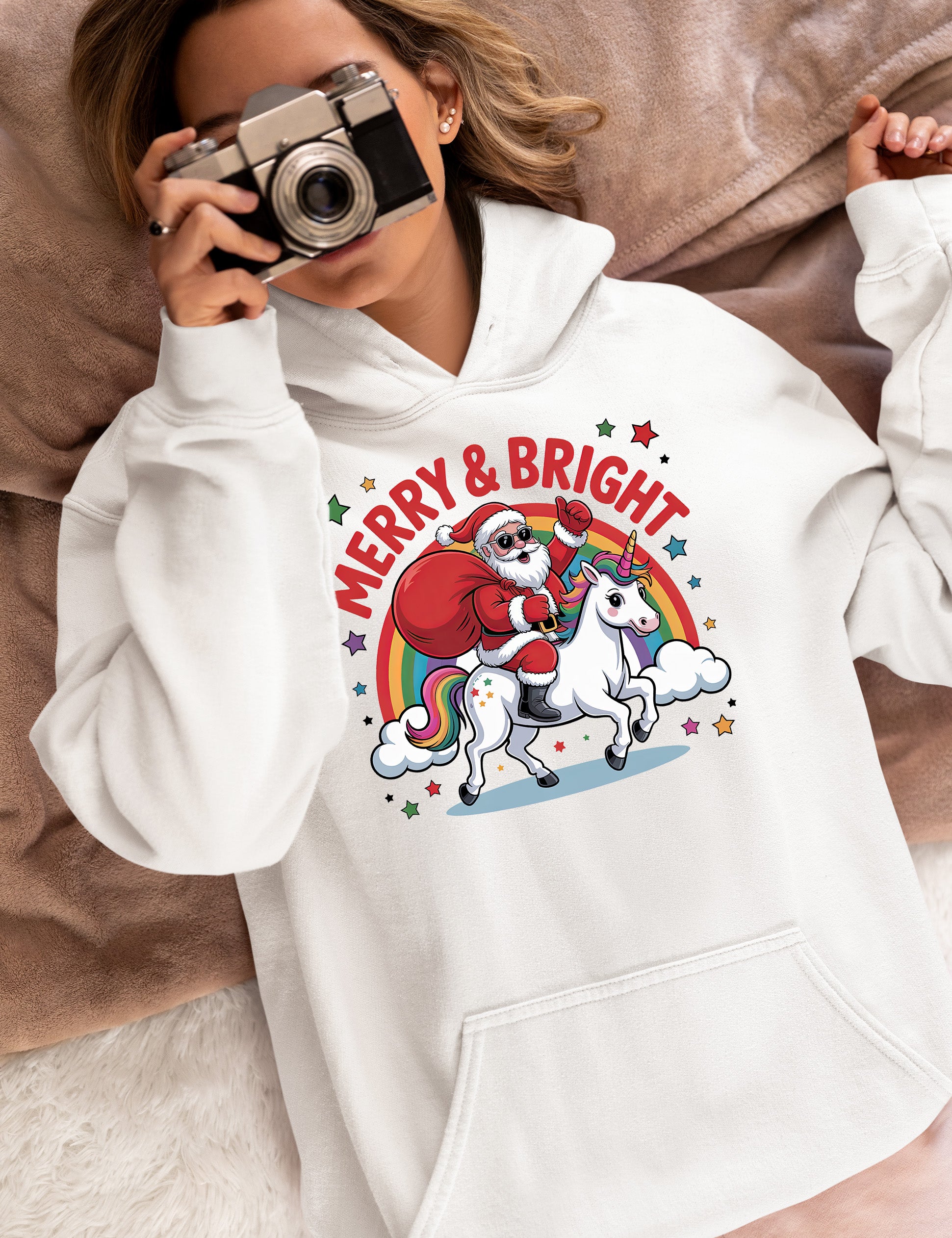 Merry & Bright Christmas Gift Tags for Gift Wrapping - Festive Holiday Labels for Packages Hoodie