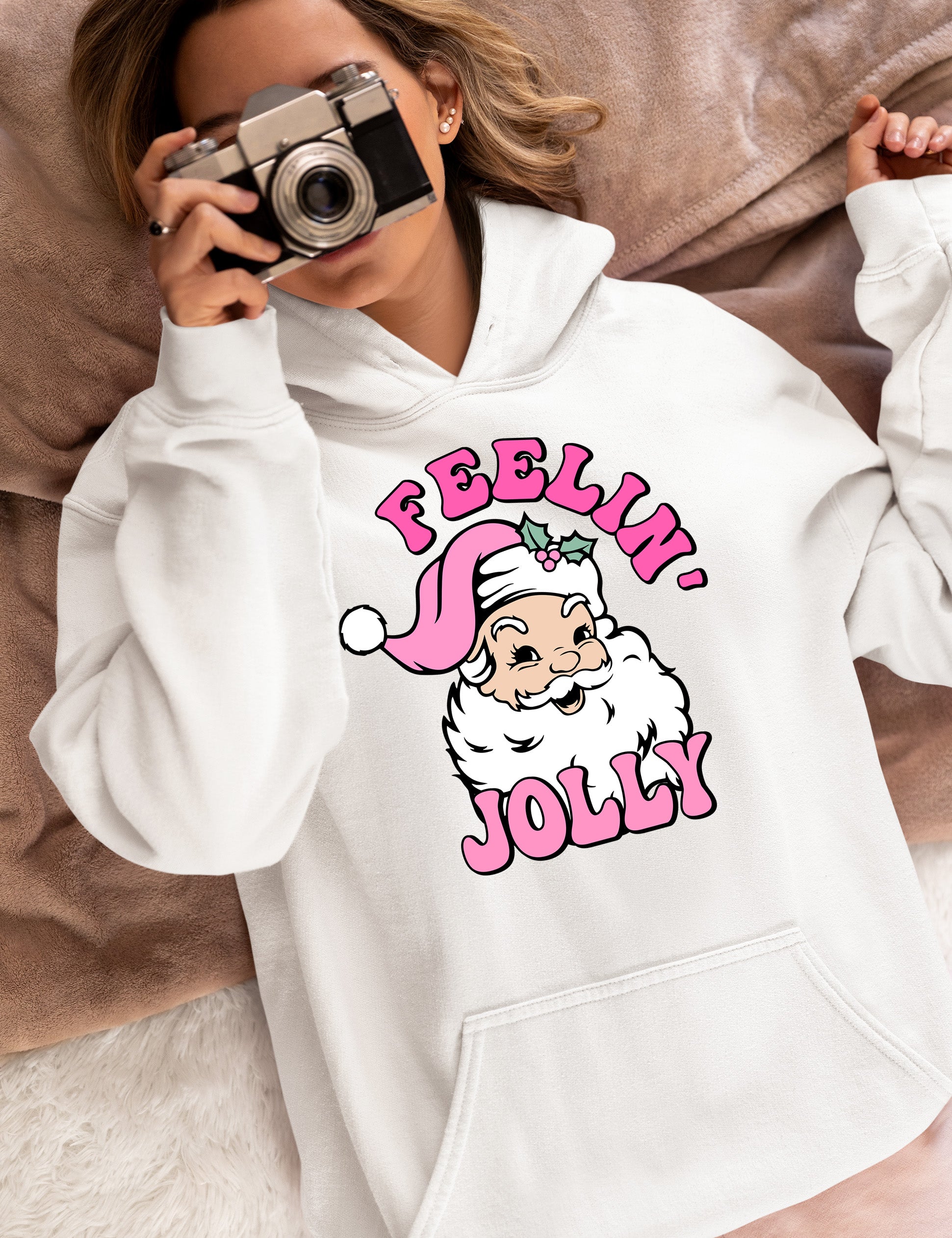Feelin Jolly Christmas Theme for Festive Lovers - Cozy Seasonal Gift Idea Hoodie
