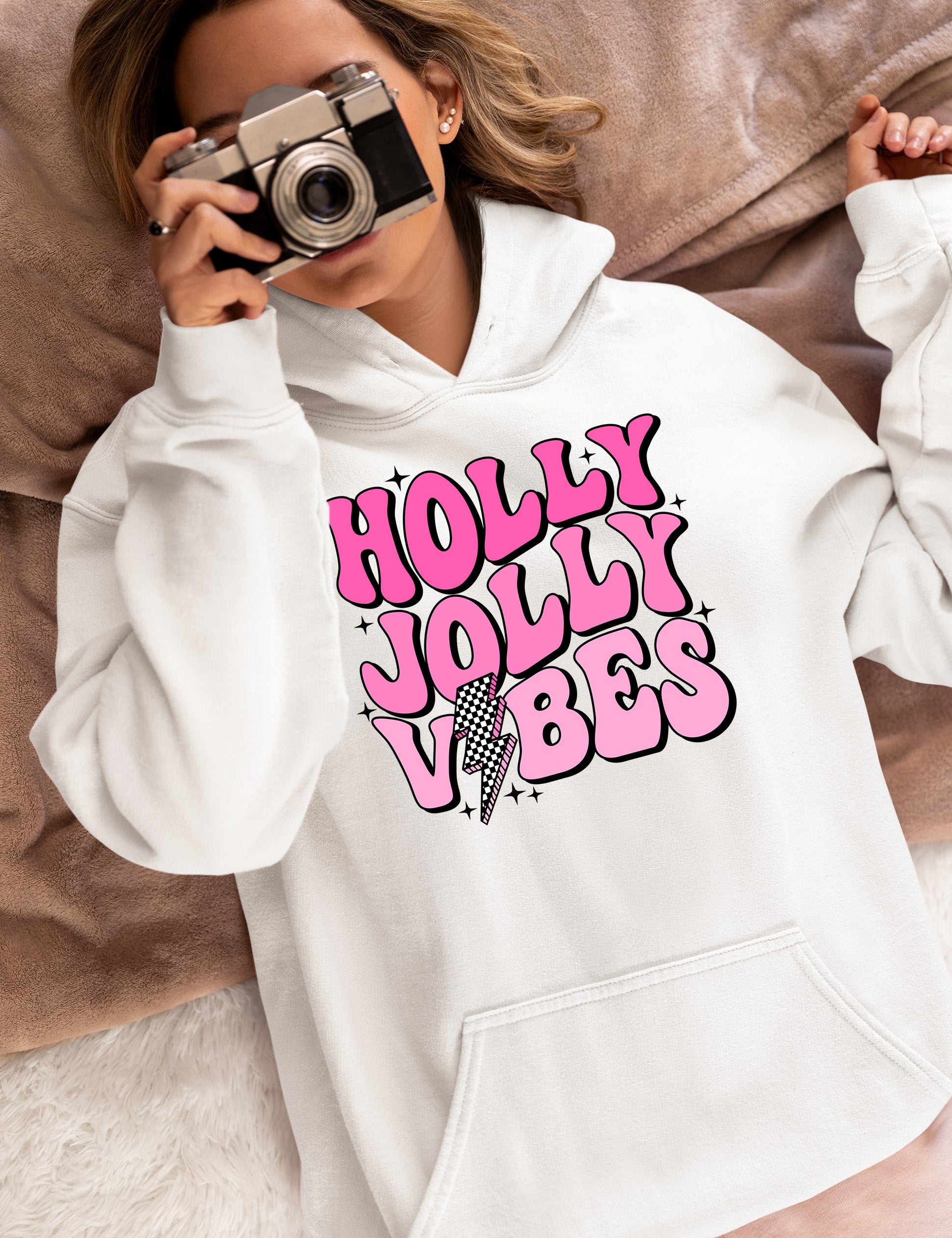Holly Jolly Vibes Christmas Mood - Festive Seasonal Cheer, Cozy Holiday Spirit, Gift Idea for Winter Nights Hoodie