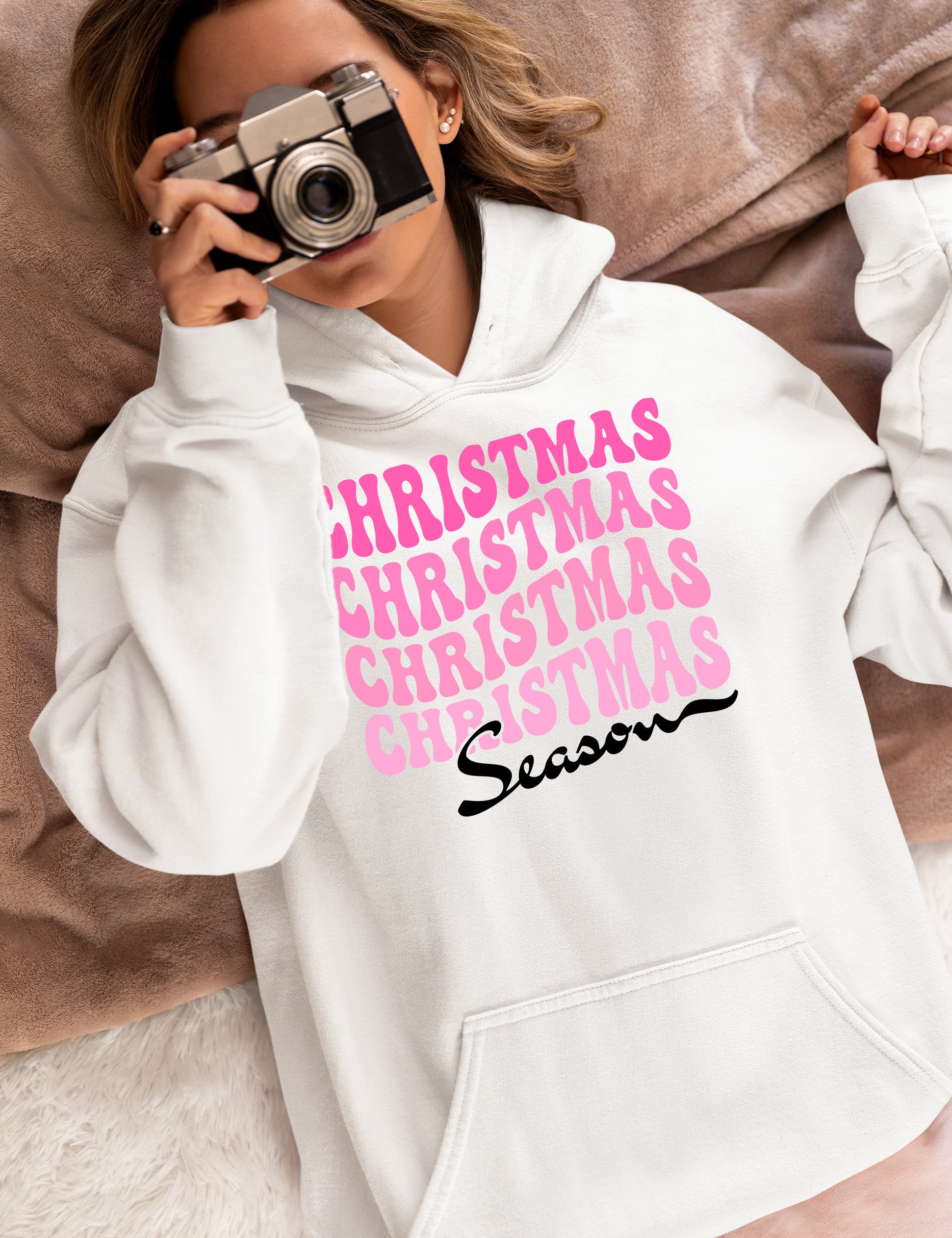 Christmas Season Inspired Artwork for Holiday Home | Festive Canvas Art Gift Idea Hoodie
