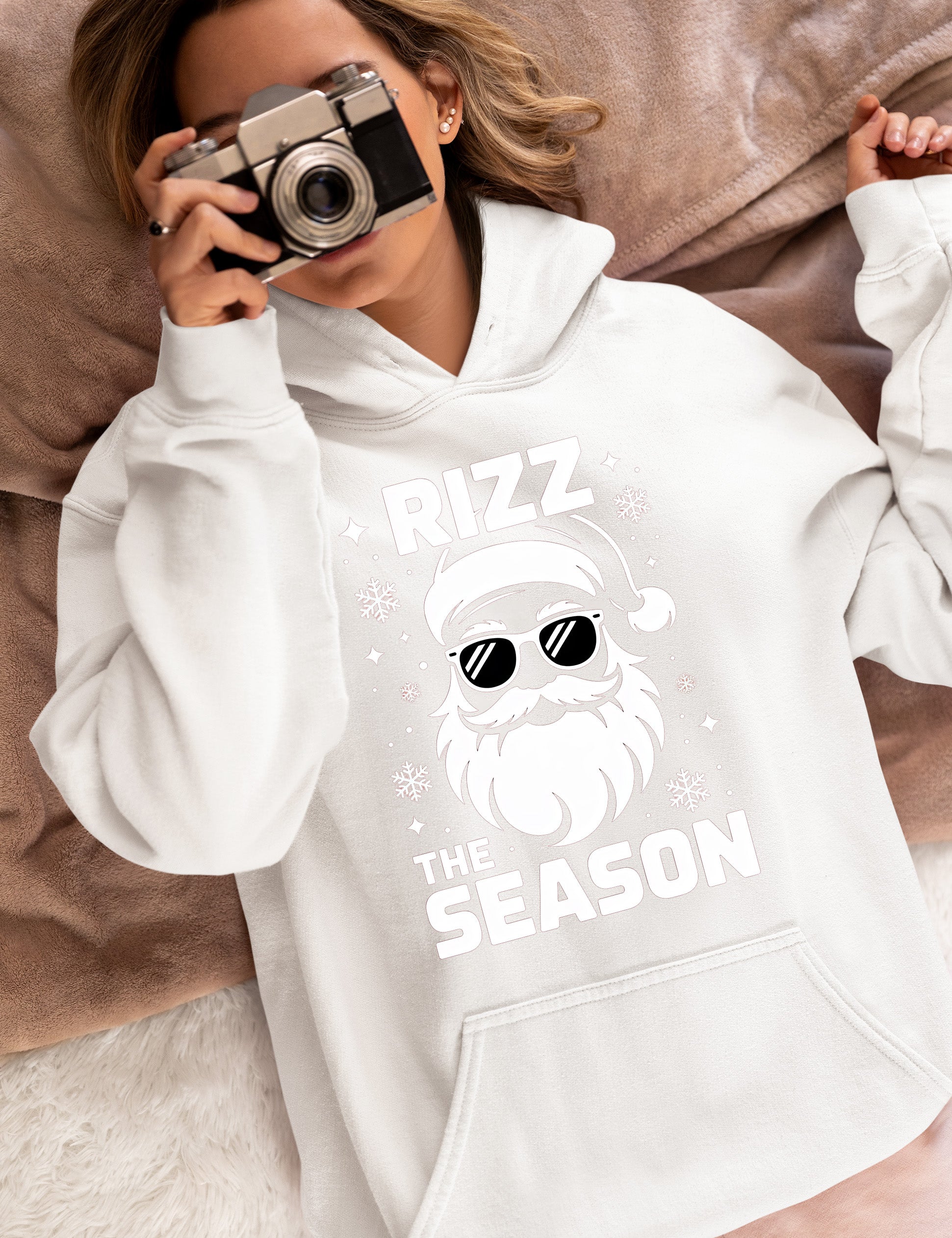 Rizz the Season Christmas Collectible, Handmade Holiday Treasure, Festive Seasonal Character for Gift or Display Hoodie