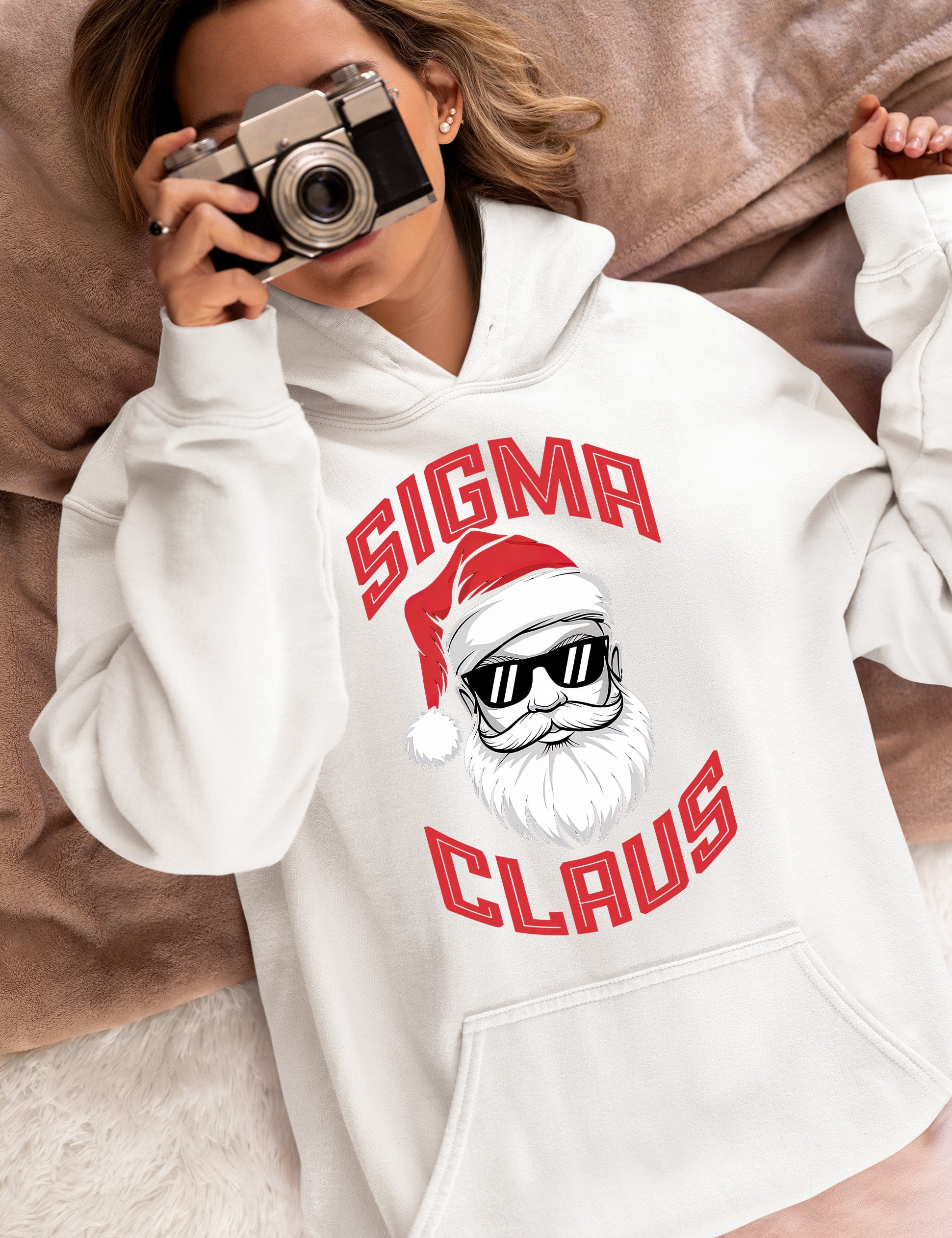 Sigma Claus Christmas Santa Illustration - Festive Holiday Artwork for Seasonal Cheer Hoodie