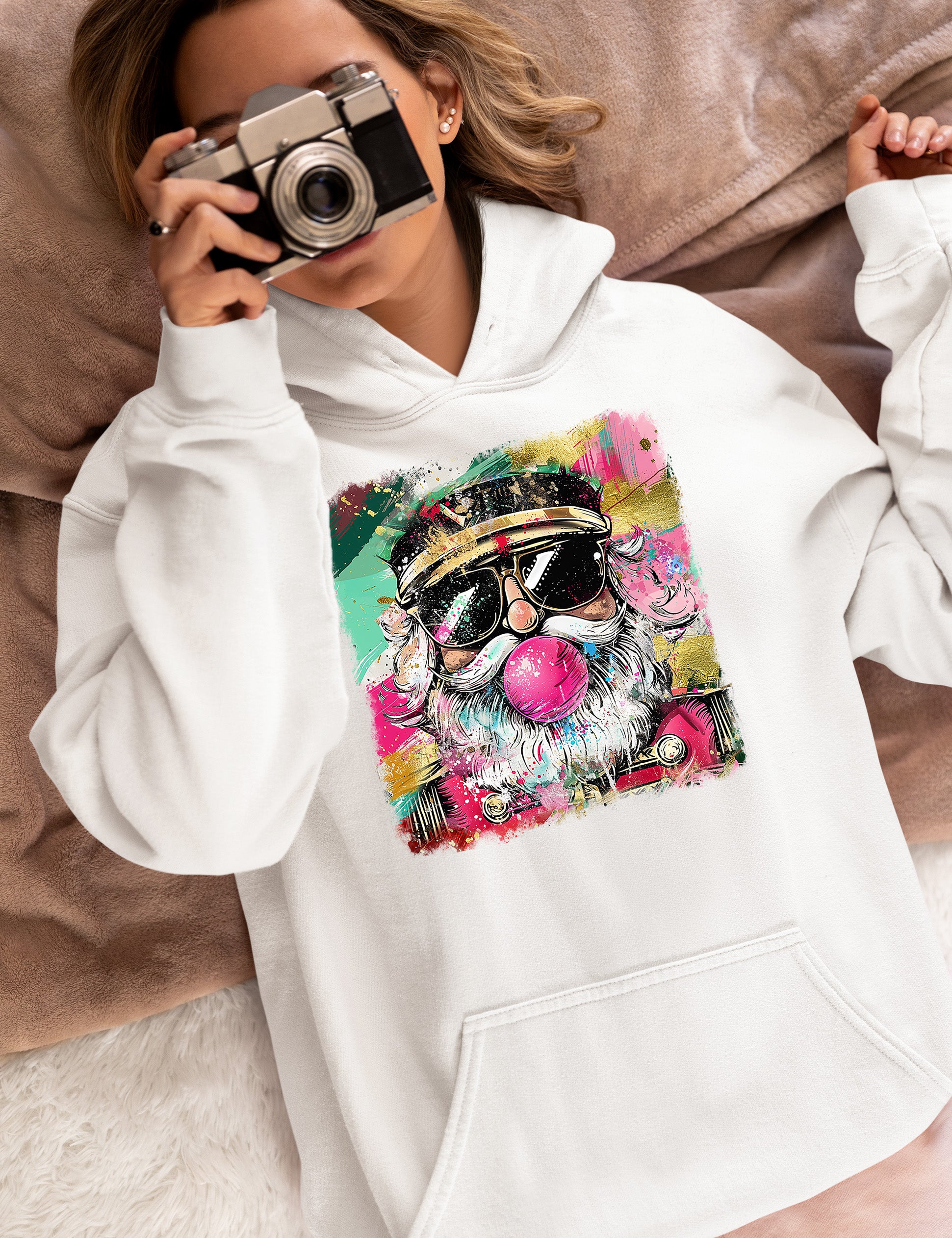 Santa Bubblegum Christmas Collectible - Holiday Gift for Santa Lovers, Festive Seasonal Item Hoodie