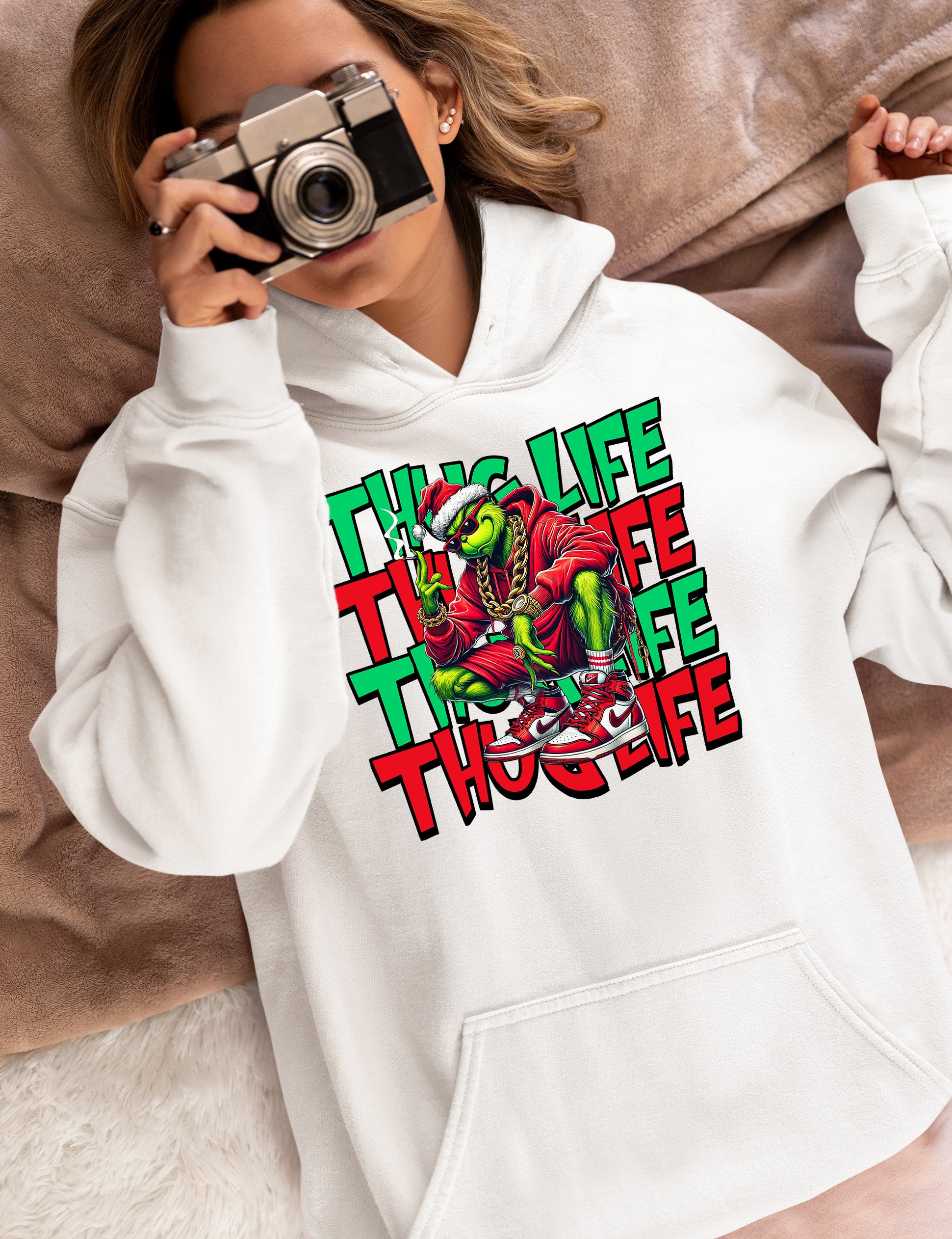 Christmas Thug Life x3 Graphic Artwork – Festive Holiday Humor for the Season Hoodie