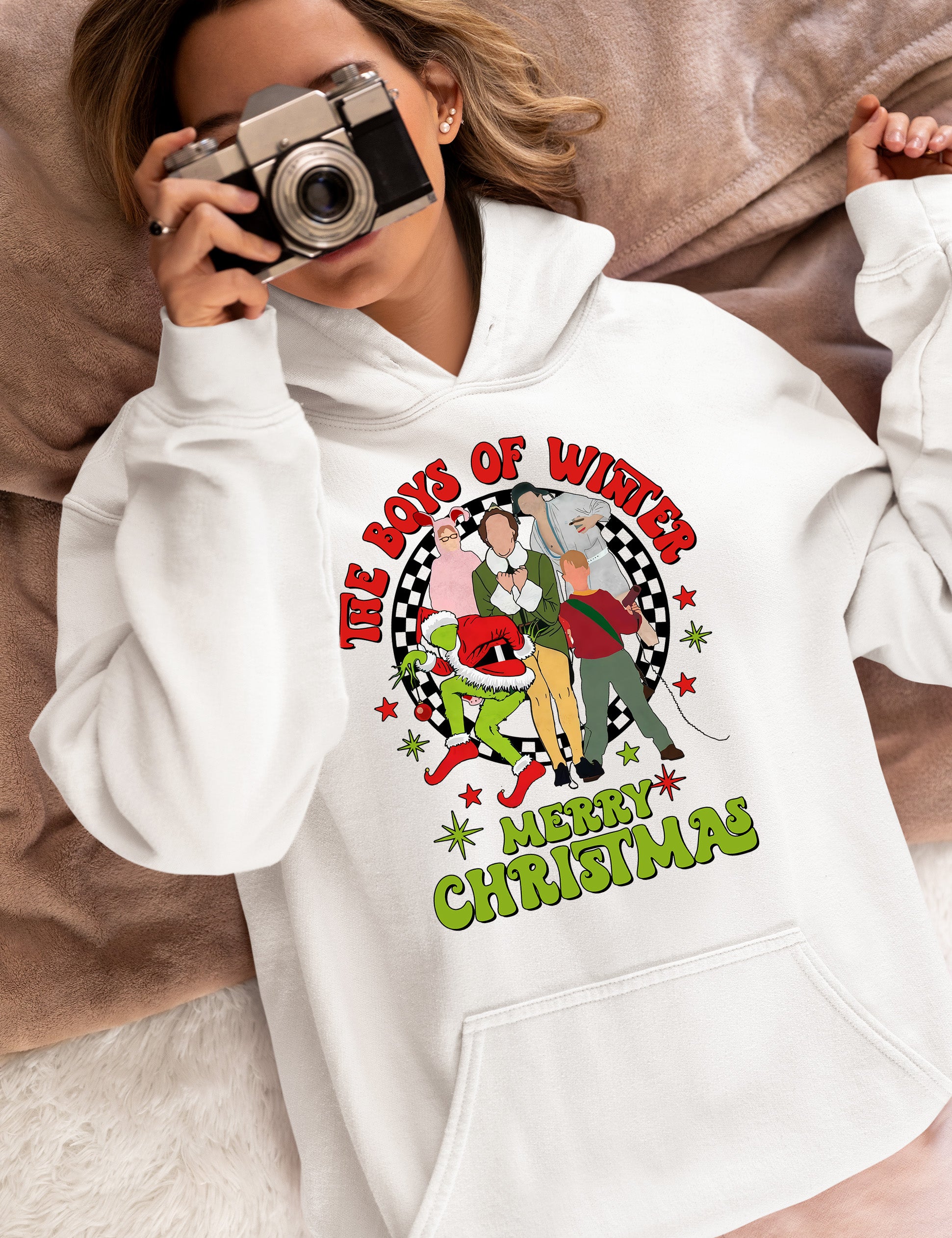 The Boys of Winter - Festive Christmas Theme for Him, Snowy Night Spirit, Holiday Gift Idea Hoodie