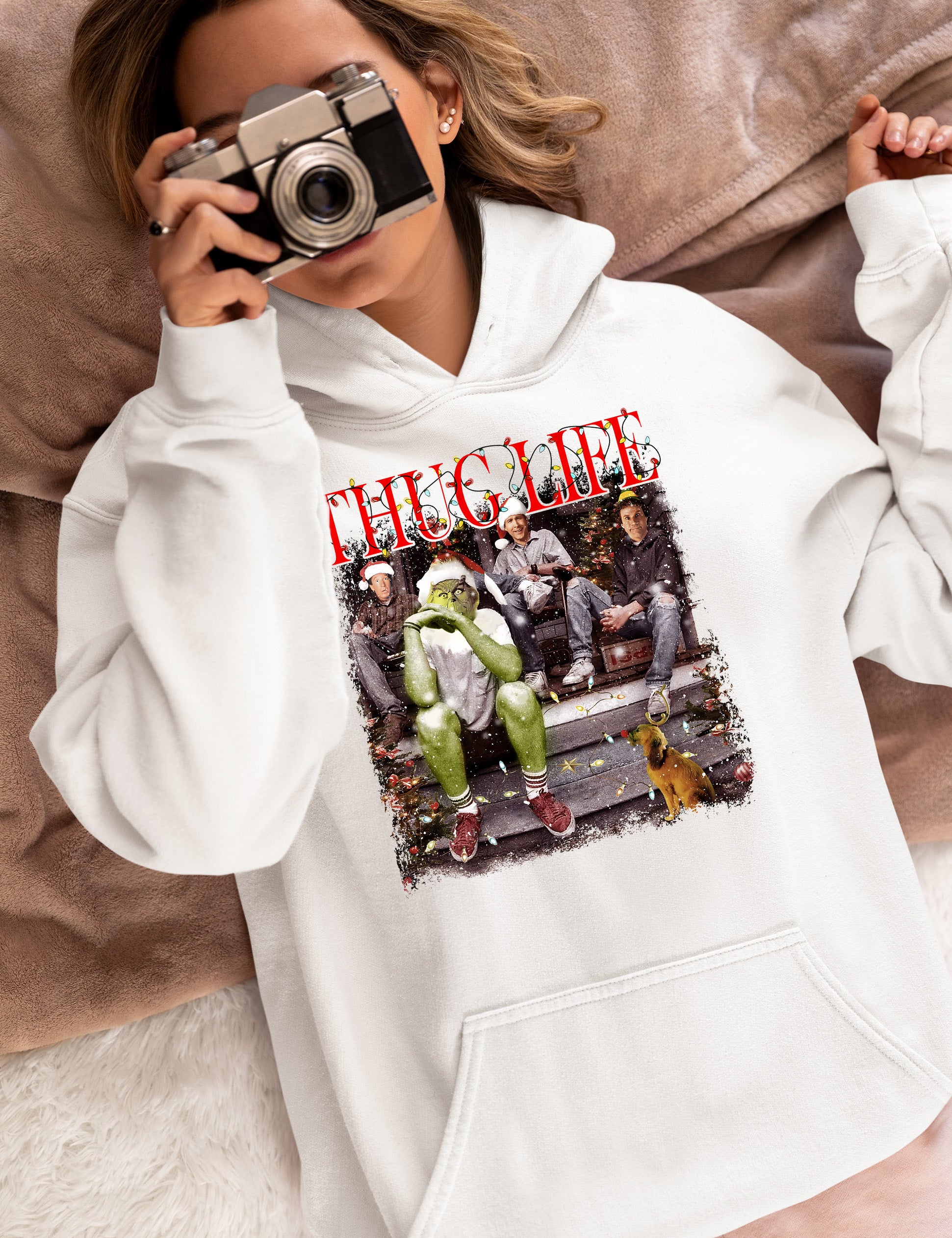 Christmas Thug Life Grinch Porch Sign - Funny Grinch Themed Holiday Welcome for Porch Hoodie