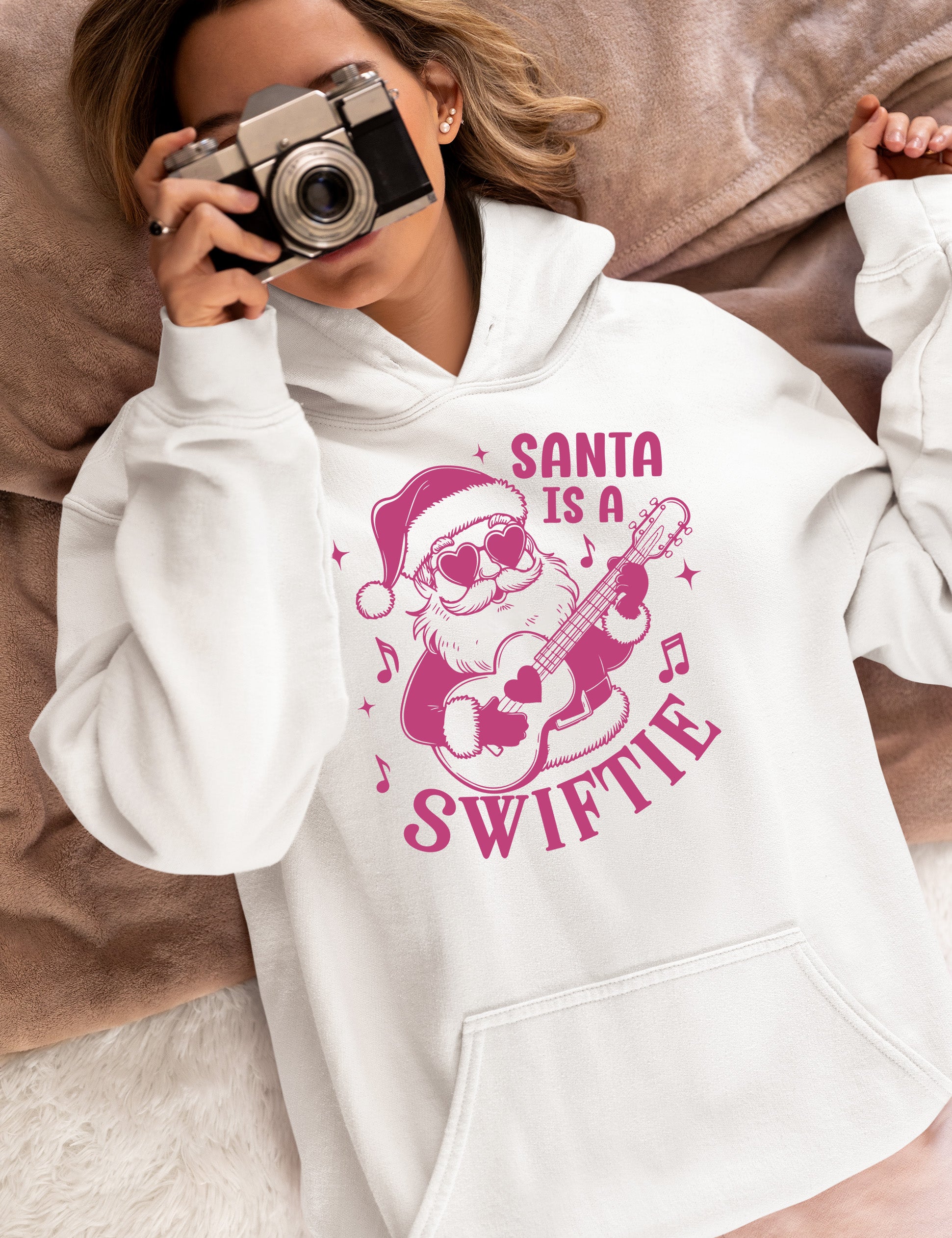Santa is a Swiftie Christmas Gift Idea for Music Lovers - Festive Santa Theme, Holiday Joy Hoodie