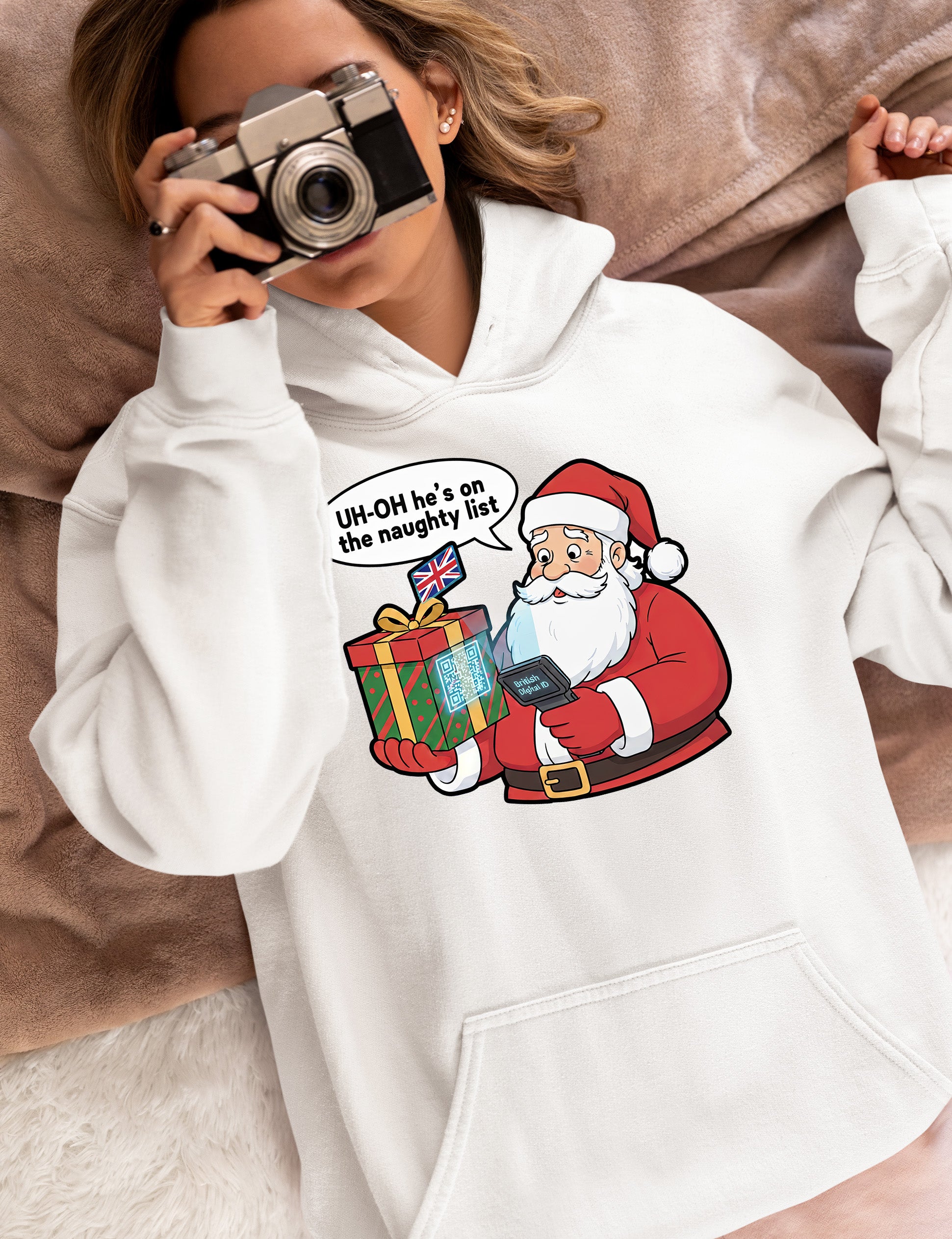 Digital ID Christmas Theme, Festive Identity Template, Holiday Branding Mockup, Editable Badge for Seasonal Greetings Hoodie