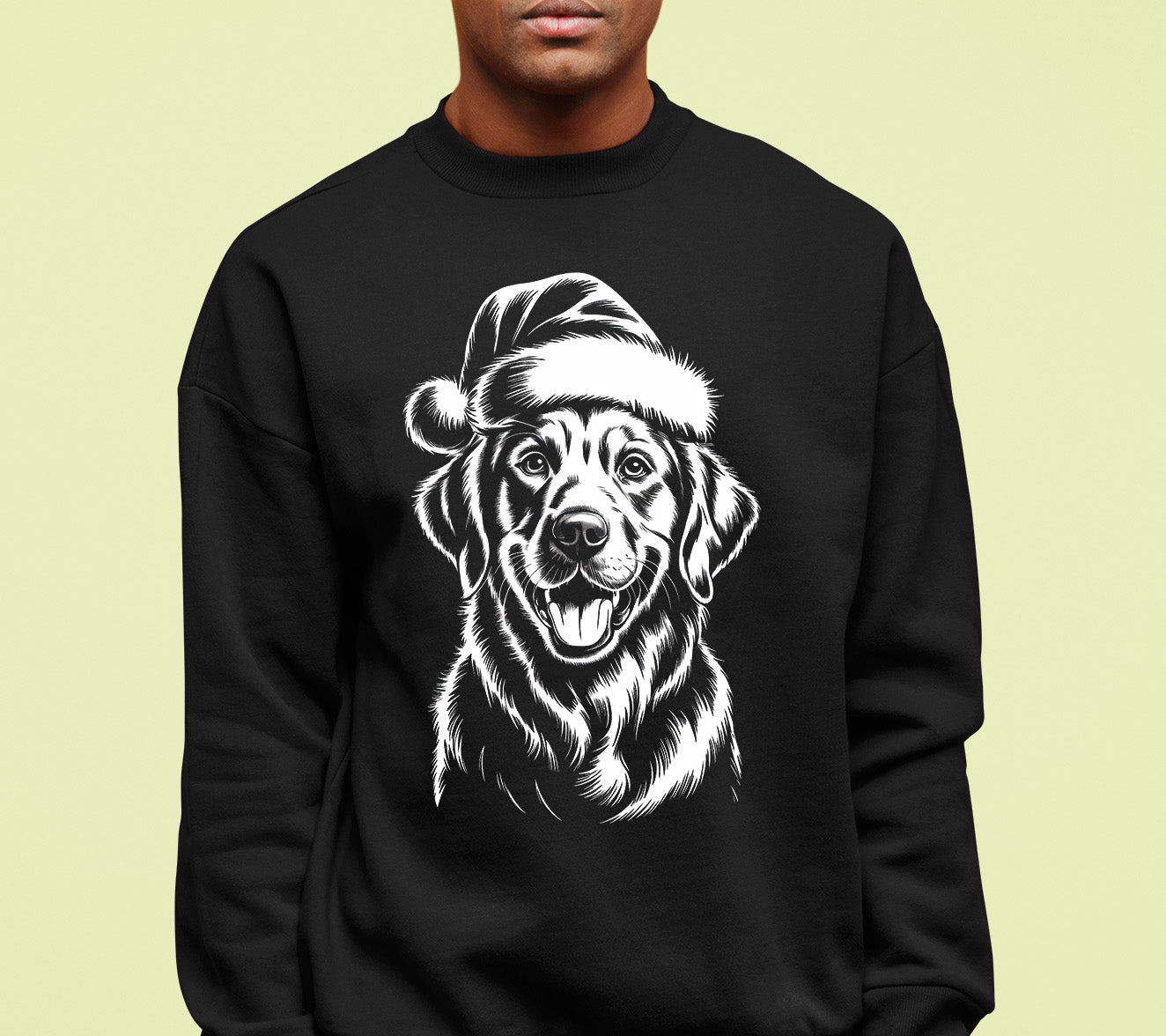 Christmas Dog Illustration for Pet Lovers – Festive Holiday Scene Gift Idea, Cozy Canine Portrait, Seasonal Cheer Sweatshirt