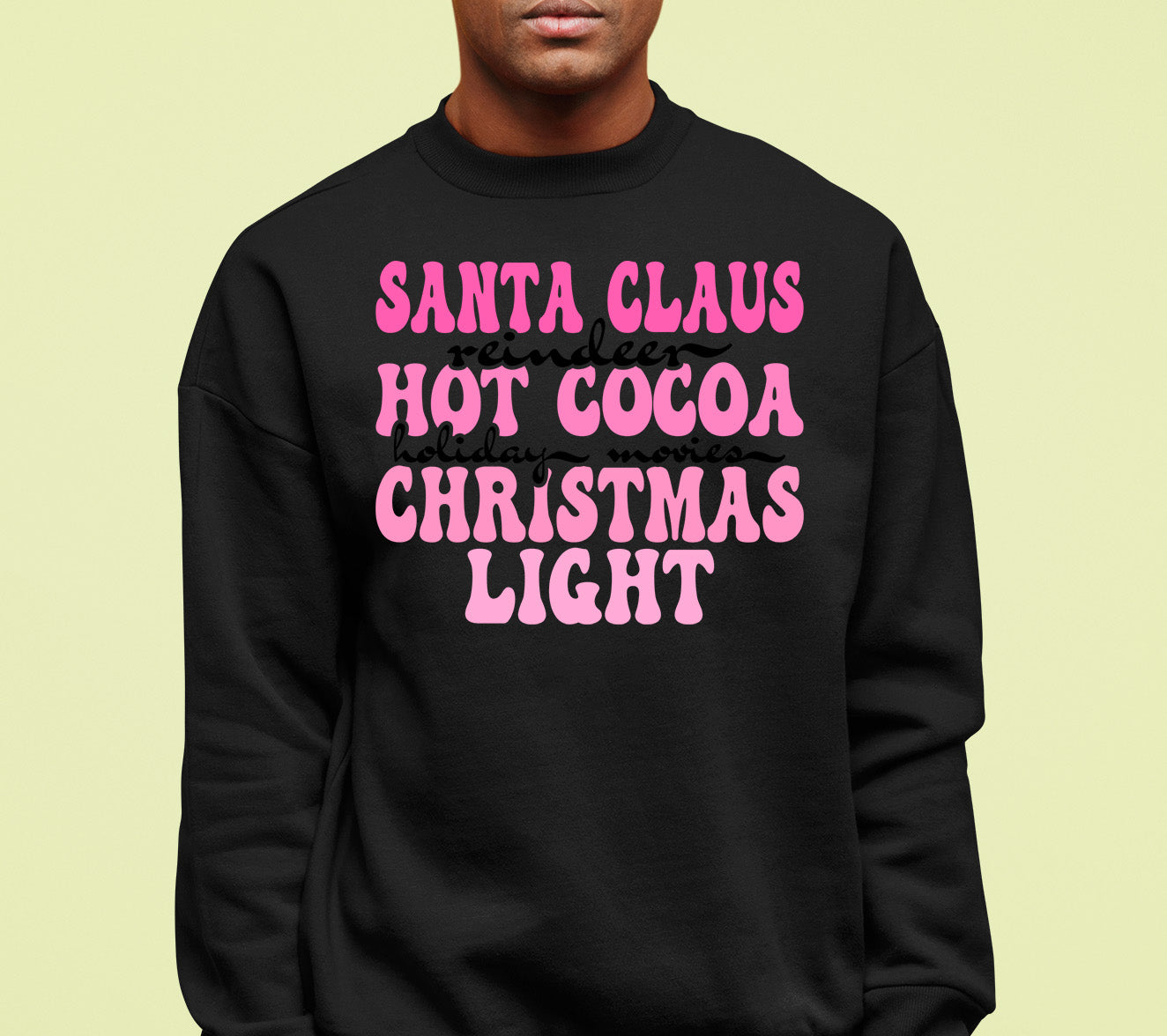 Santa Claus Reindeer Christmas Scene with Hot Cocoa - Cozy Holiday Charm for Gifts & Collectibles Sweatshirt