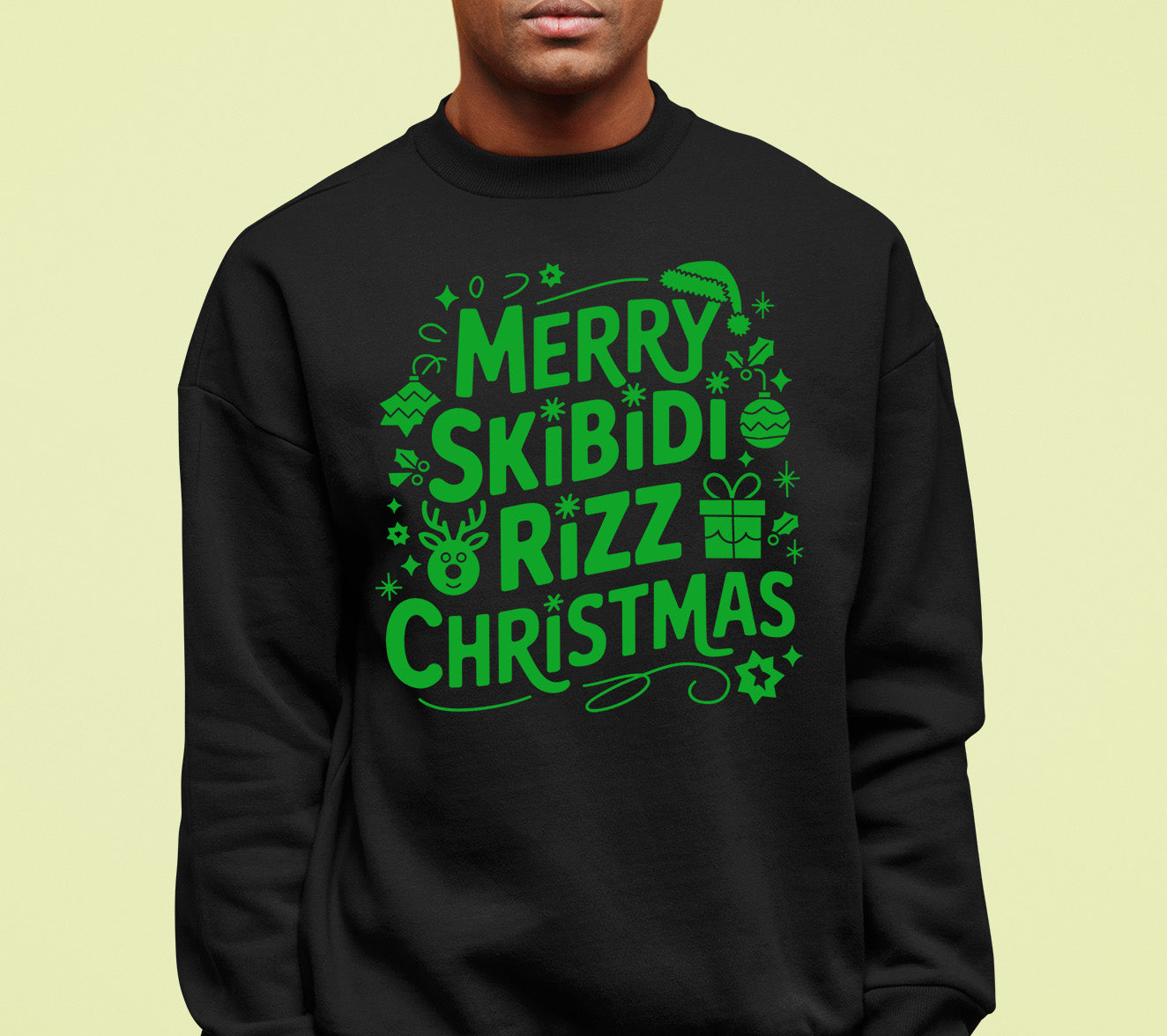Merry Skibidi Rizz Christmas, festive holiday vibes for gifts and celebrations, cozy winter cheer Sweatshirt
