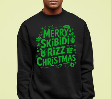 Merry Skibidi Rizz Christmas, festive holiday vibes for gifts and celebrations, cozy winter cheer Sweatshirt