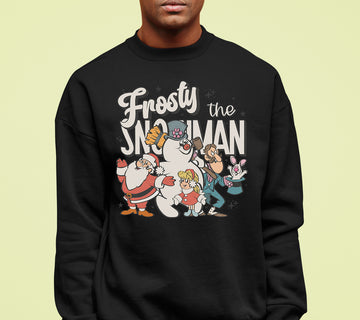 Frosty Snowman Christmas Theme Artwork, Cozy Winter Holiday Gift Idea, Seasonal Frosty Illustration Sweatshirt