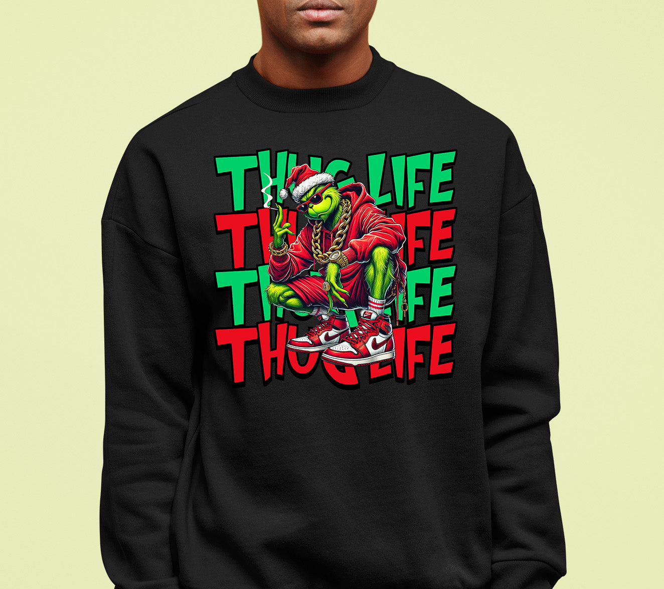 Christmas Thug Life x3 Graphic Artwork – Festive Holiday Humor for the Season Sweatshirt