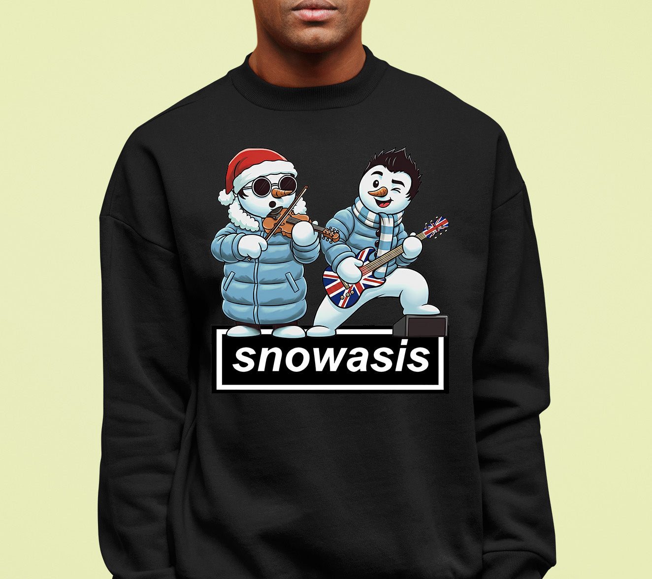 Snowasis Violin Gutar Winking Christmas Charm - Festive Music Gift Sweatshirt