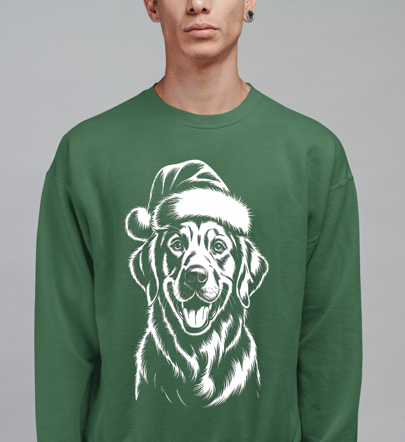 Christmas Dog Illustration for Pet Lovers – Festive Holiday Scene Gift Idea, Cozy Canine Portrait, Seasonal Cheer Sweatshirt