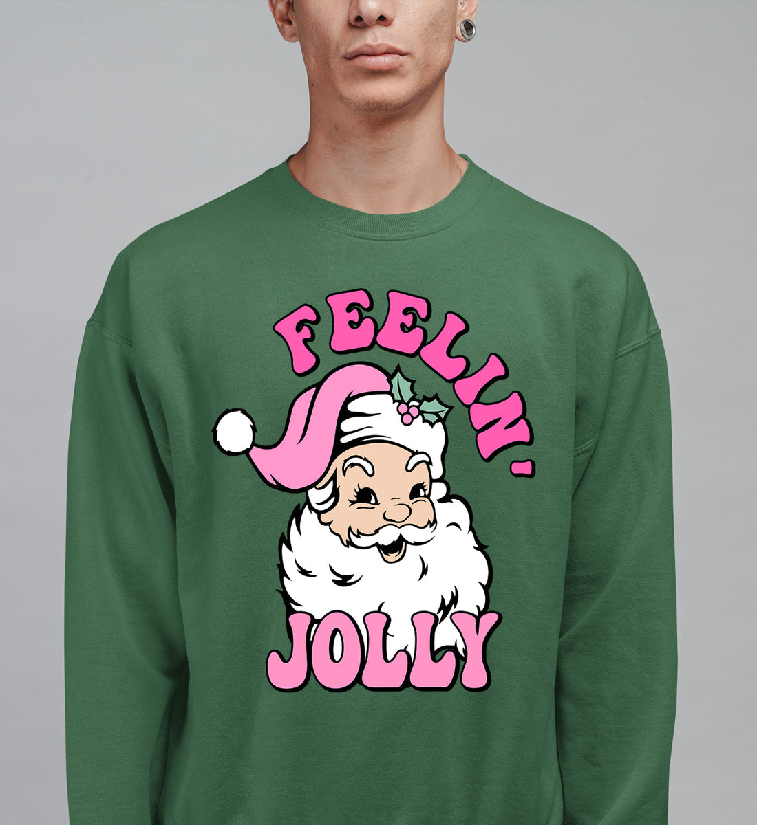 Feelin Jolly Christmas Theme for Festive Lovers - Cozy Seasonal Gift Idea Sweatshirt