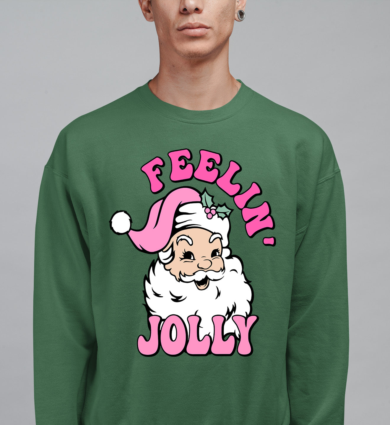Feelin Jolly Christmas Theme for Festive Lovers - Cozy Seasonal Gift Idea Sweatshirt